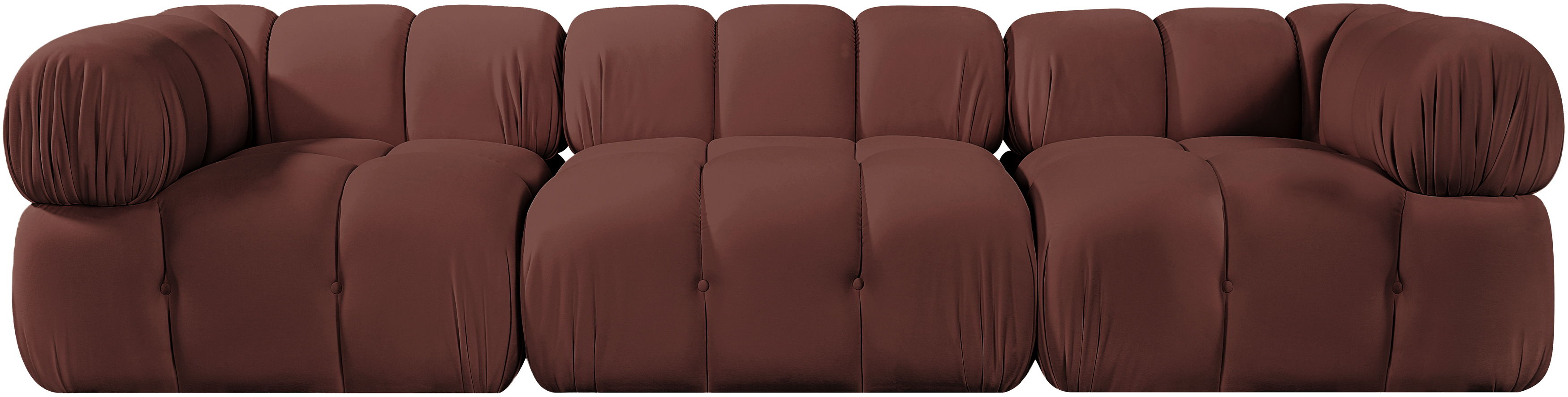 Orin - Velvet Performance Fabric Upholstered 3 pc. Modular Sofa - Rose
