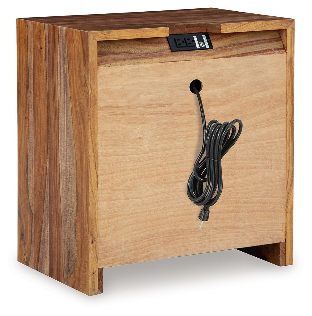 Ashley Furniture Dressonni - Two Drawer Night Stand - Brown - Image 6