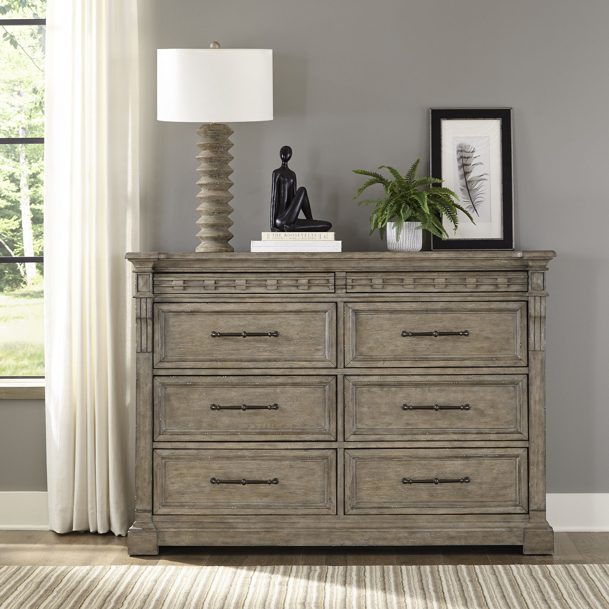 Liberty Furniture Town & Country - 8 Drawer Dresser - Medium Brown