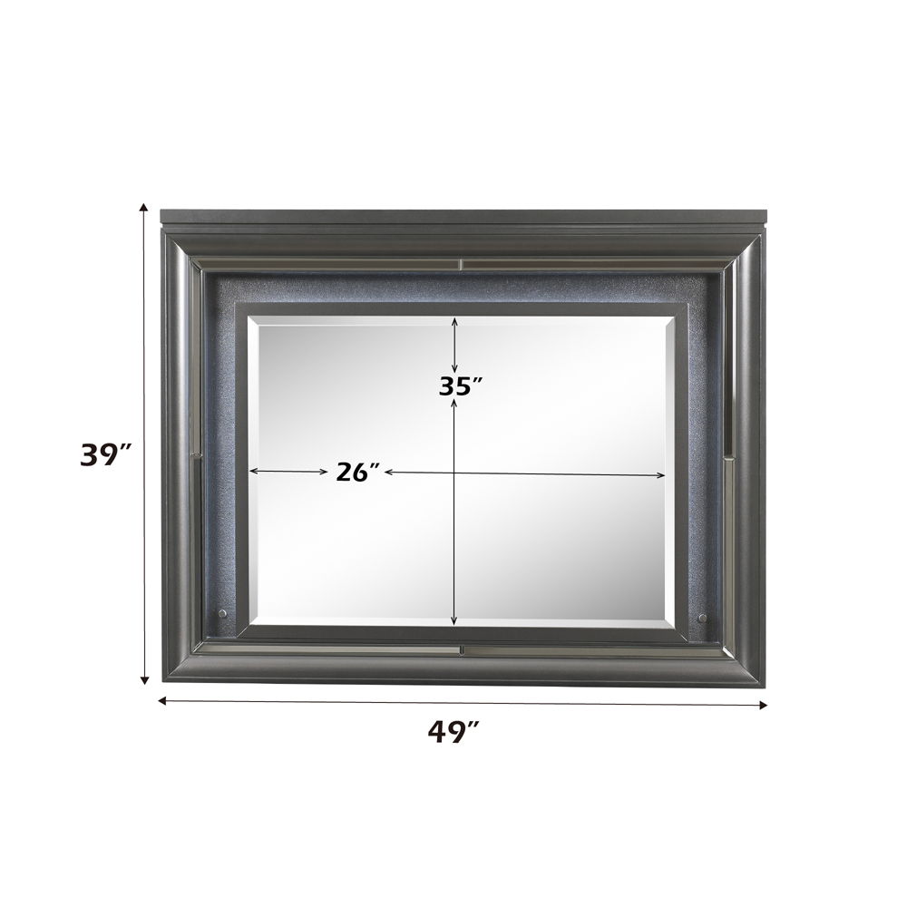 Sawyer - Mirror With LED - Metallic Gray, dark gray, view 6