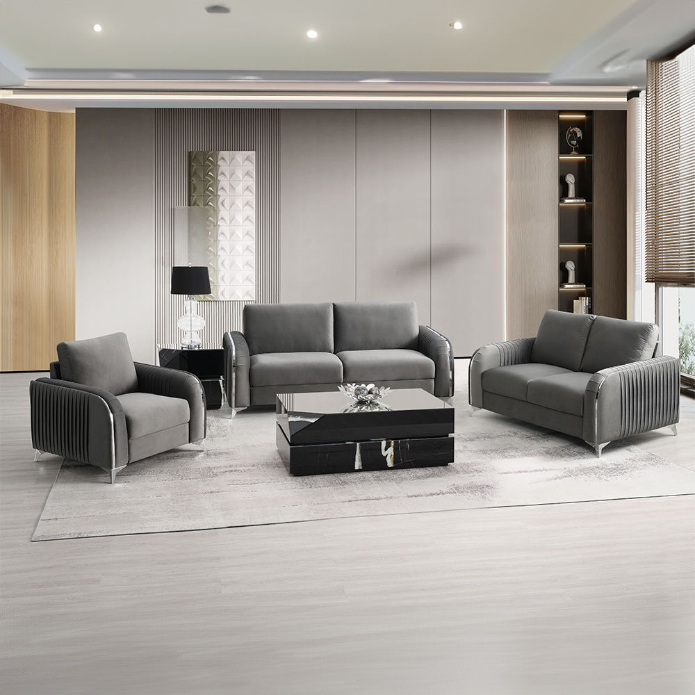 Wenona - Loveseat - Gray Velvet, gray, view 6