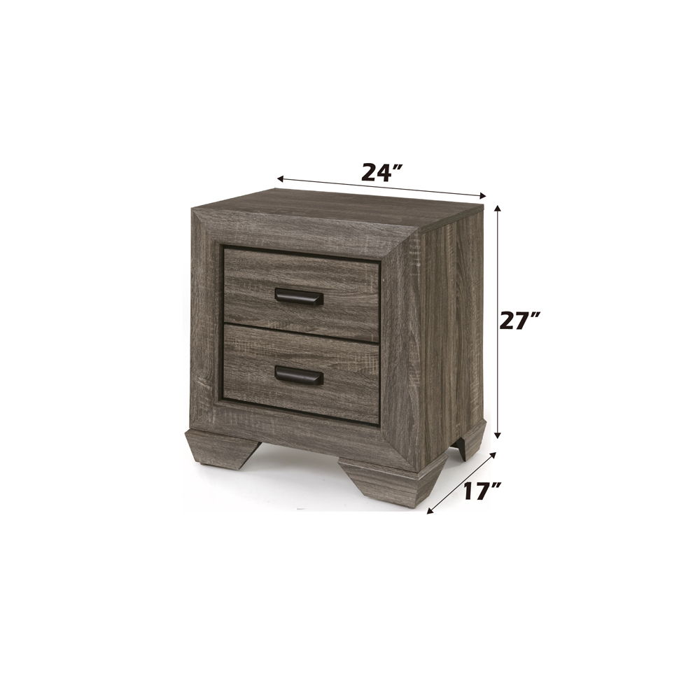 Lyndon - Nightstand - Weathered Gray Grain, dark brown, view 5