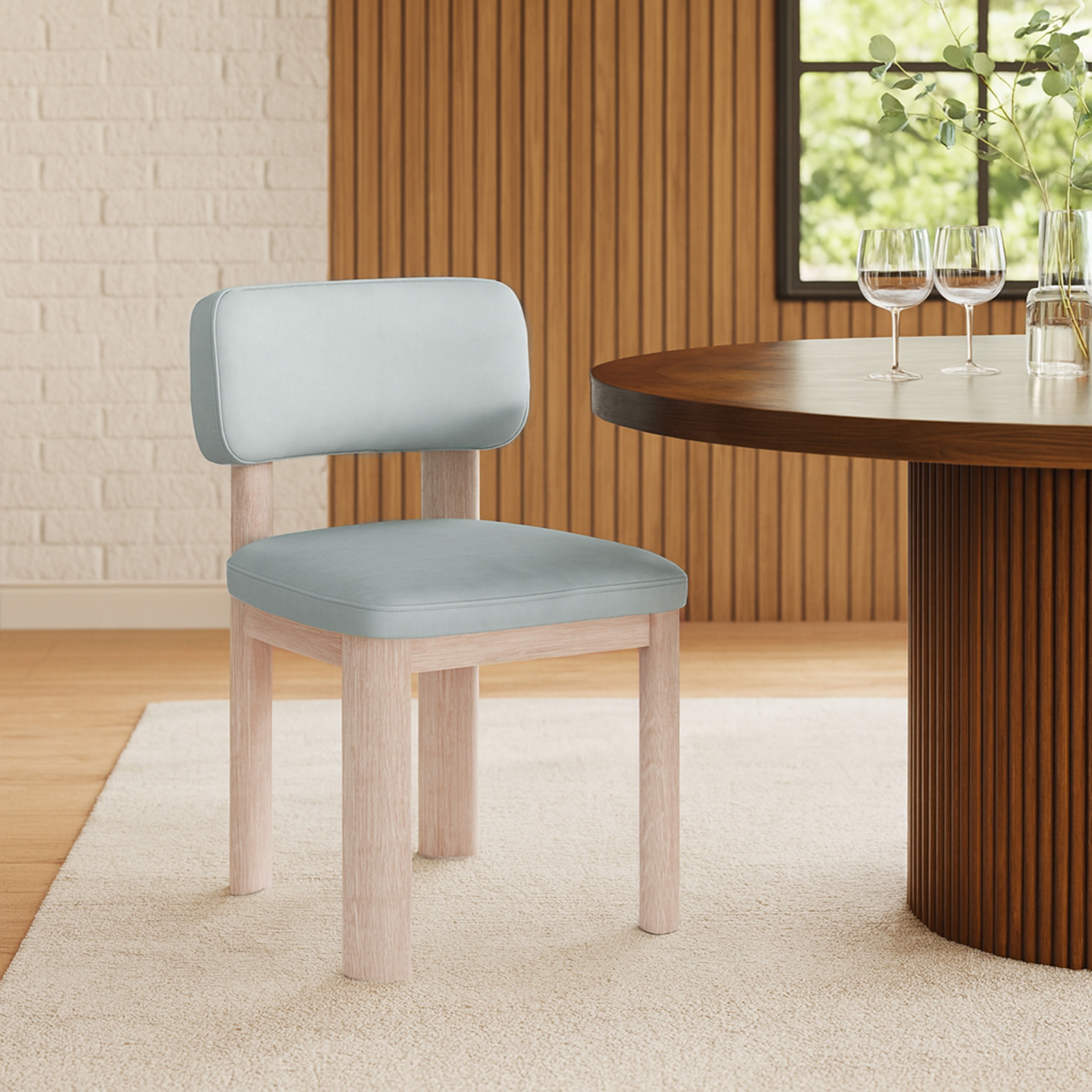 Paloma - Vegan Leather Upholstered Dining Chair (Set of 2) - Light Blue