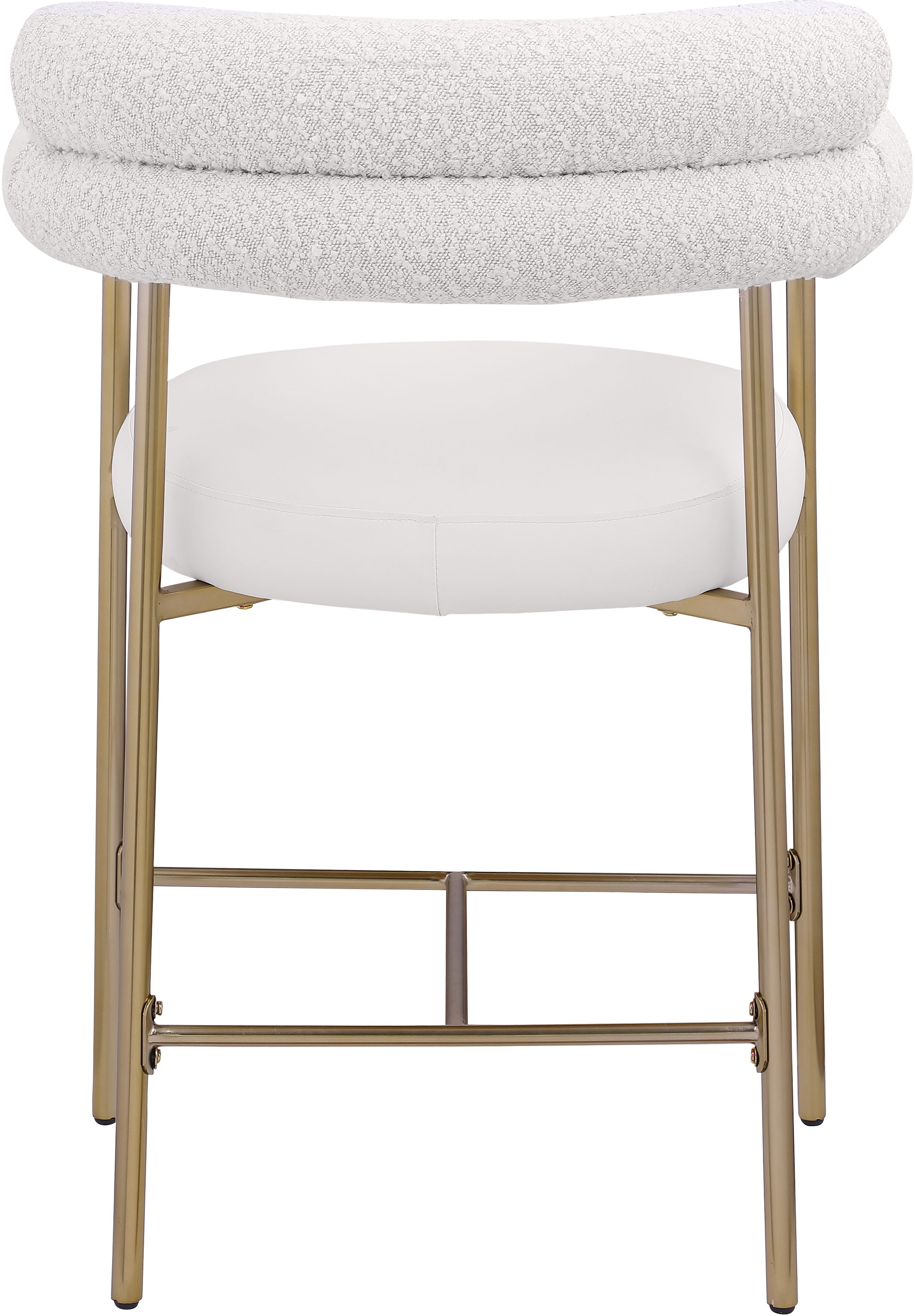Blake - Faux Leather Counter Stool With Bronze Legs (Set of 2) - Cream
