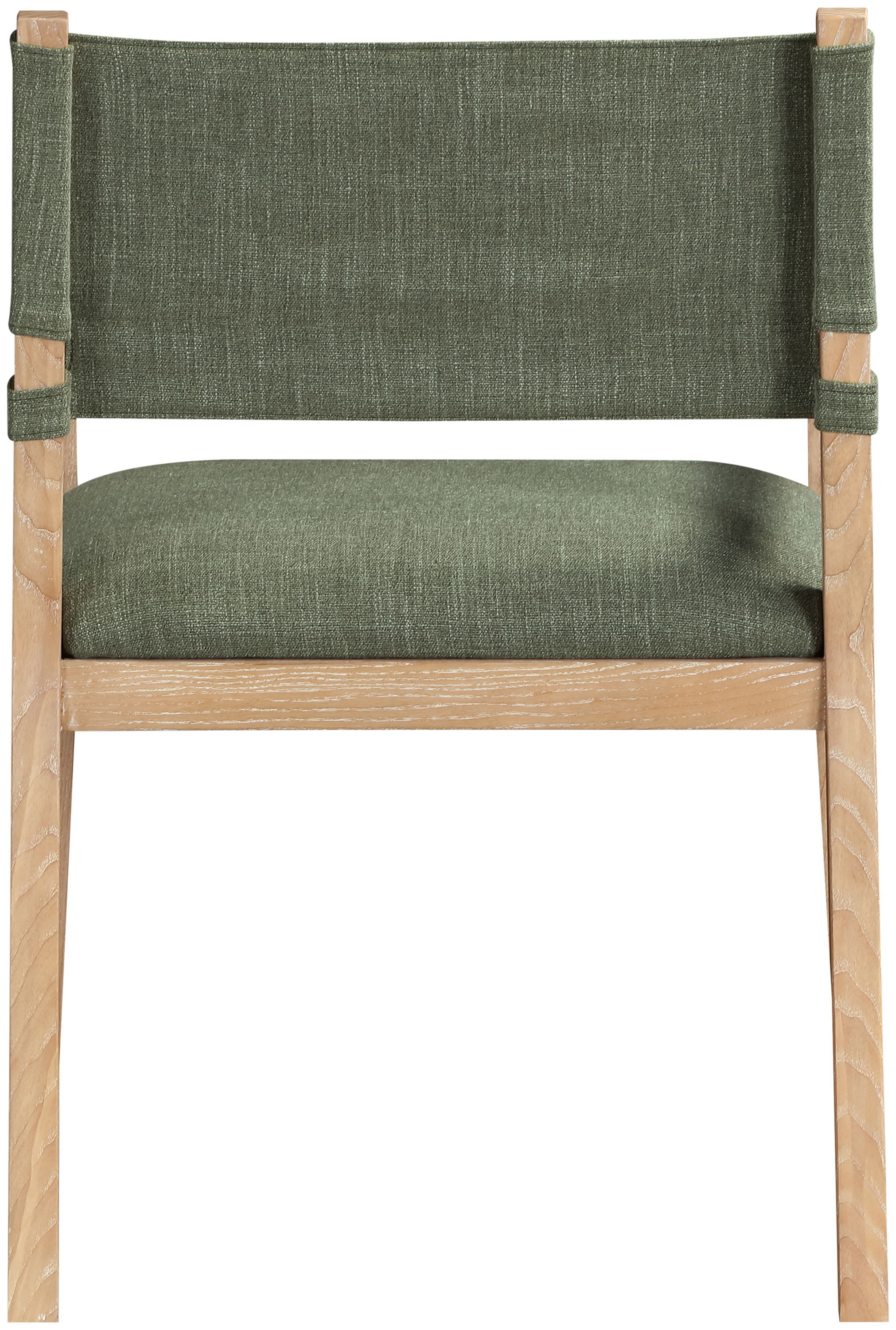 Avon - Linen Textured Performance Fabric Upholstered Dining Arm Chair - Olive