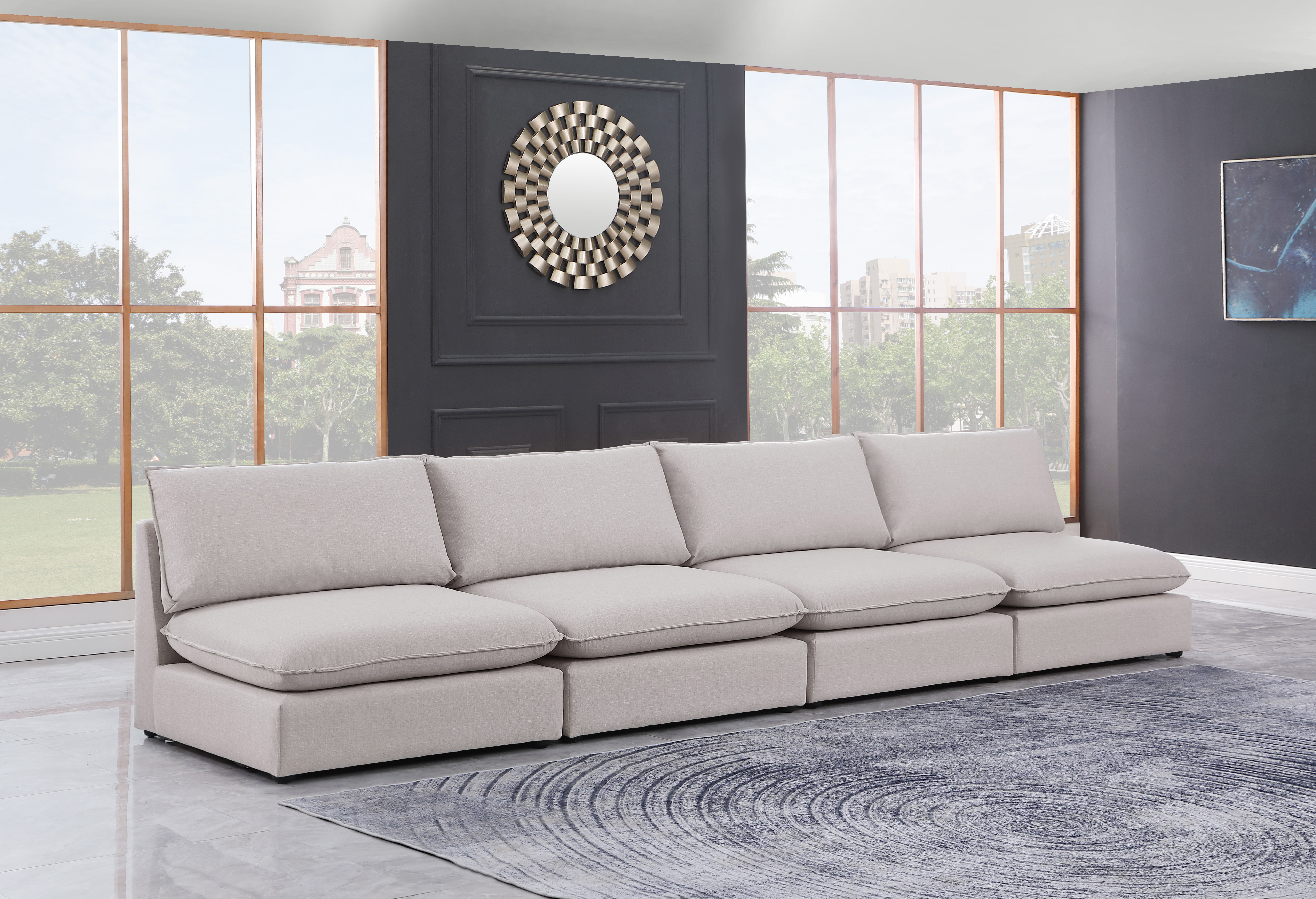 Mackenzie - 4 Piece Modular Armless Sofa - Beige