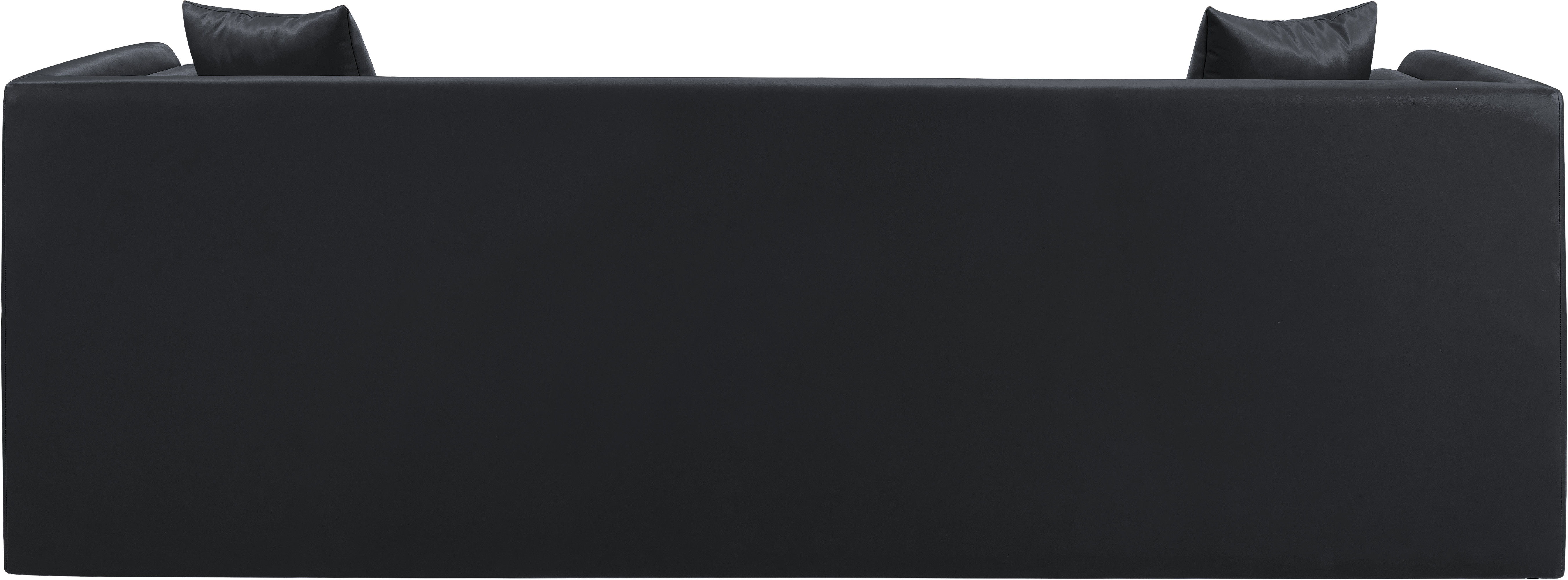 Everett - Vegan Leather 88.5" Upholstered Sofa - Black