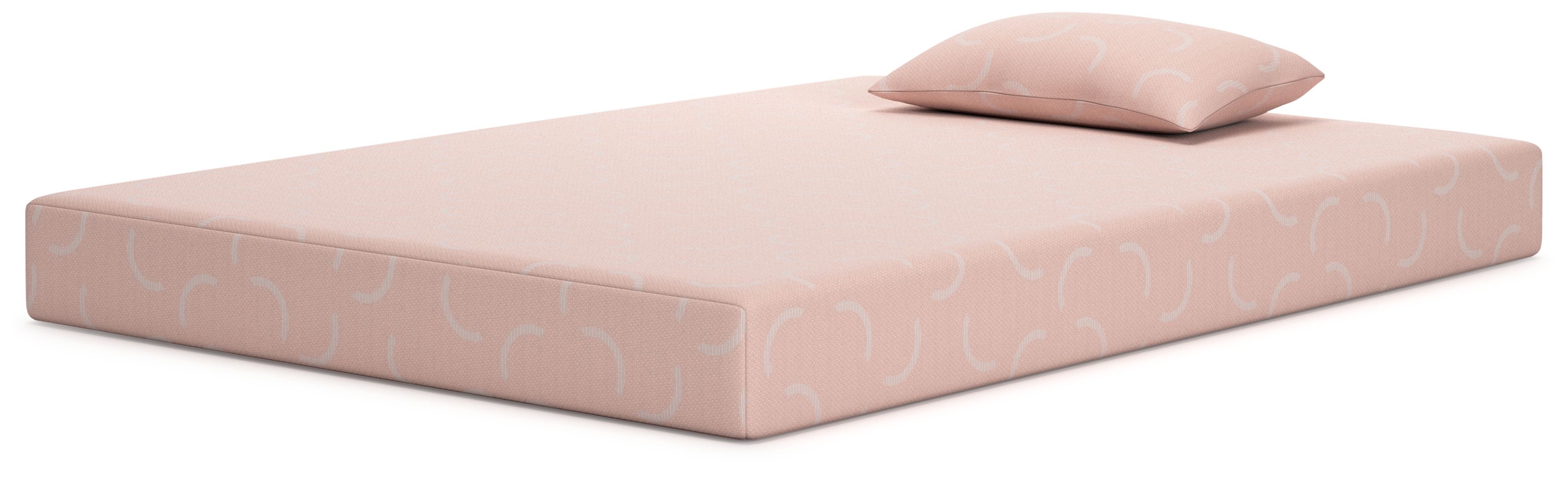 Ashley Furniture Ikidz Coral - Twin Mattress and Pillow Set of 2 - Coral - Image 4