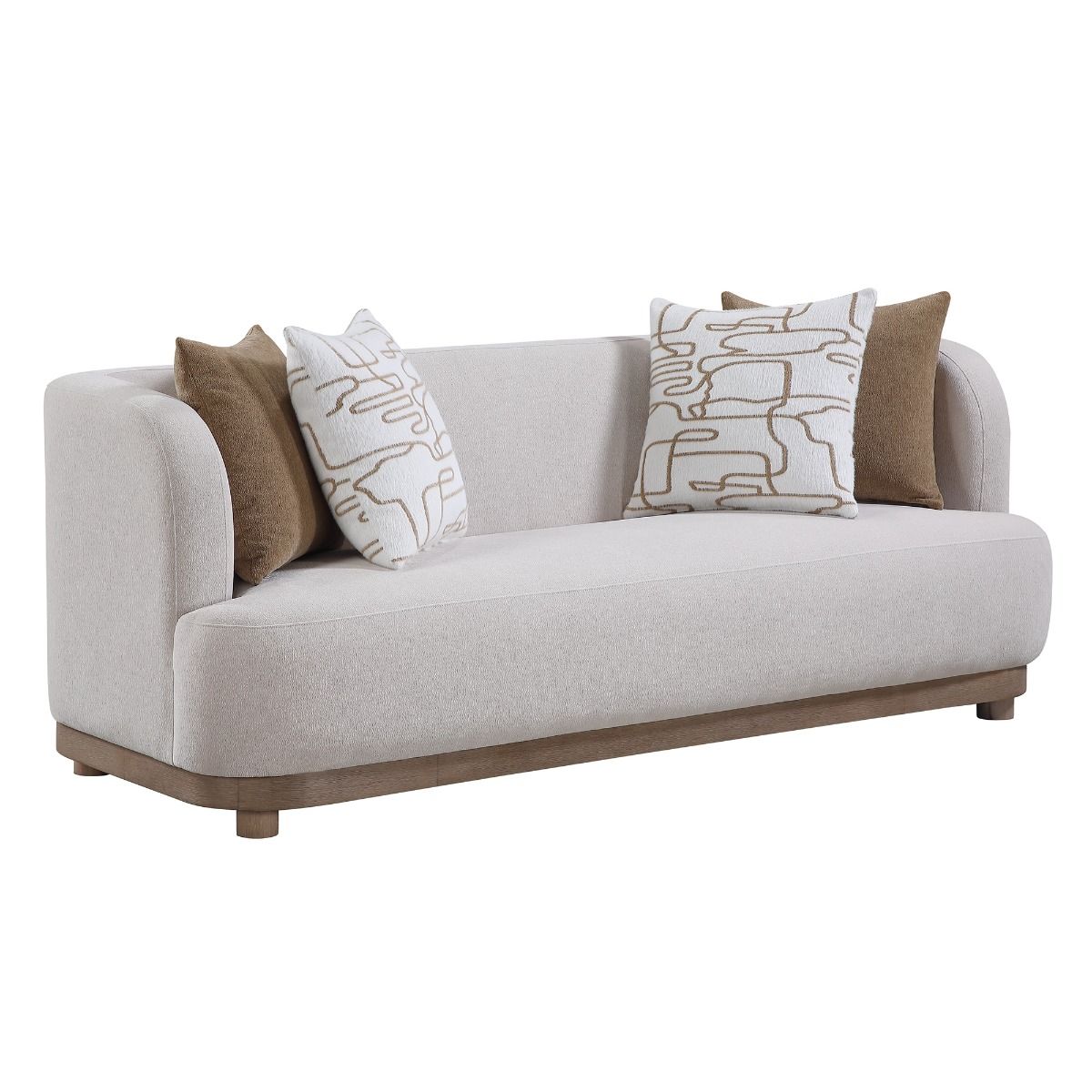 Duncan - Sofa With 4 Pillows - Beige, white, view 2