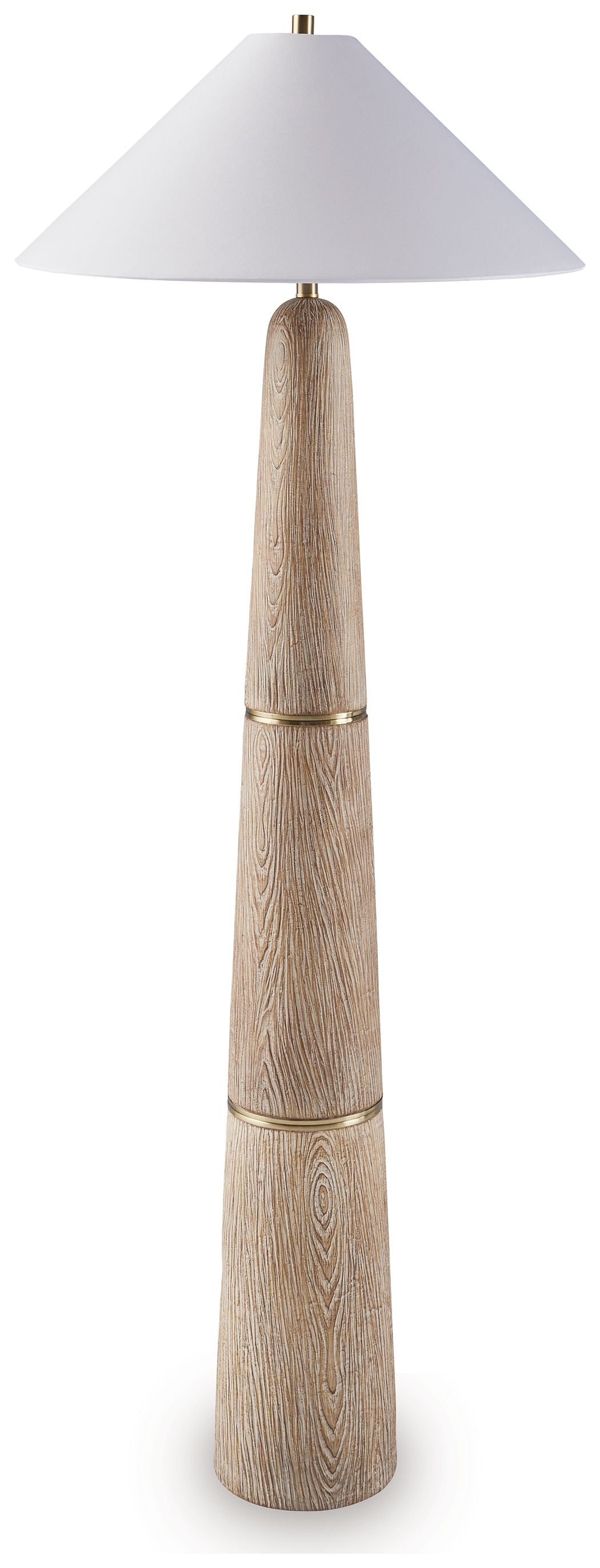 Gasparleigh - Poly Floor Lamp - Brown / Gold Finish