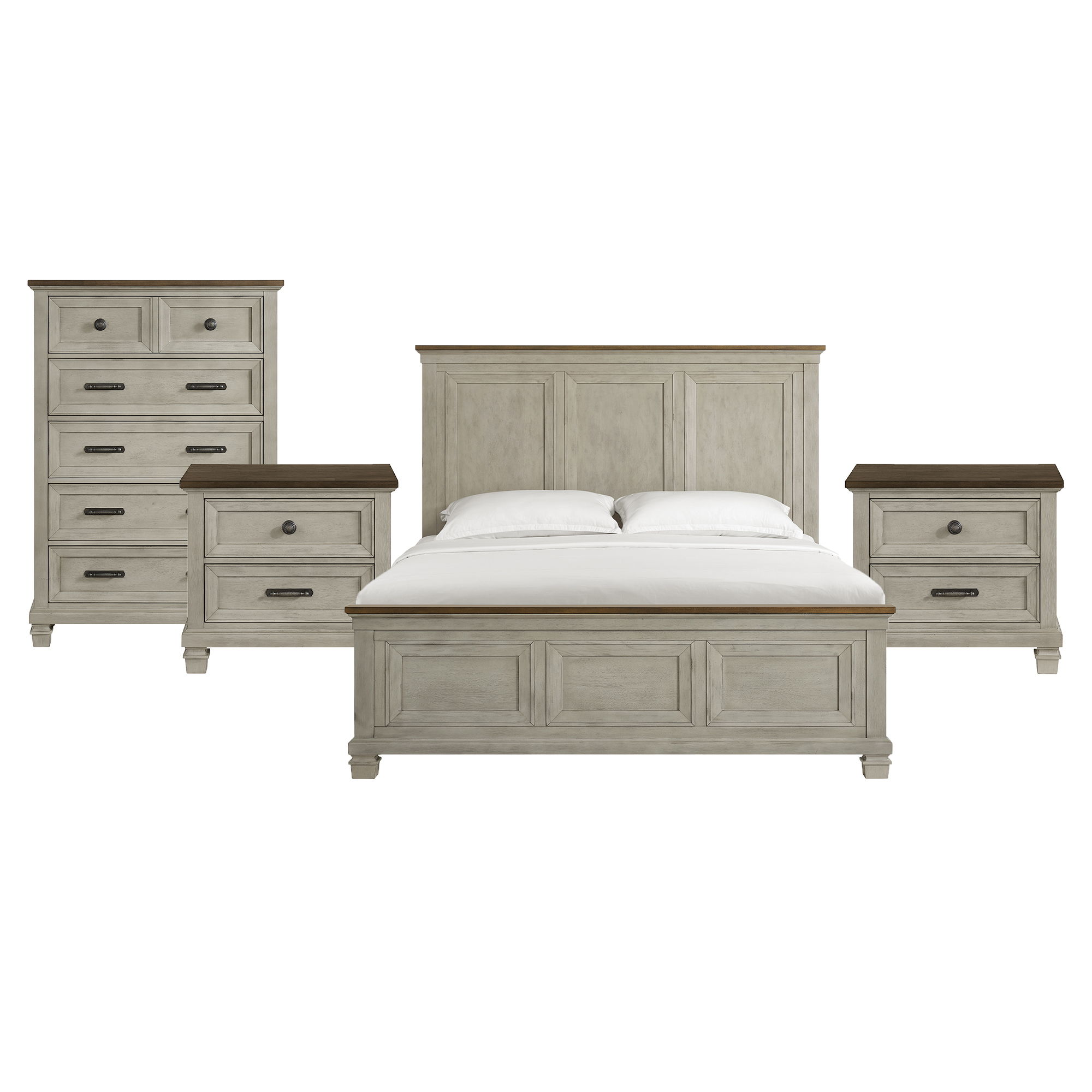 King · 4 Pc · Bedroom Set With 2 Nightstands & Chest