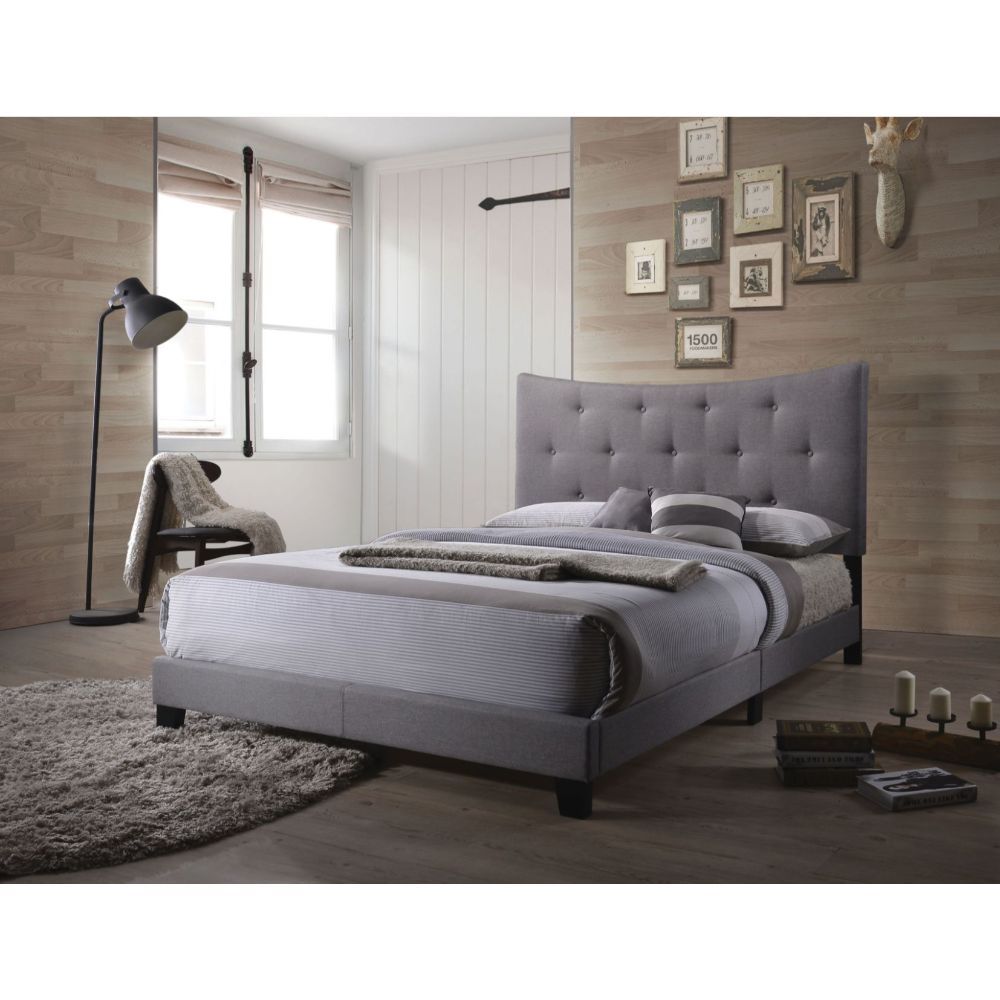 Venacha - Queen Bed - Gray Fabric, dark gray, view 3