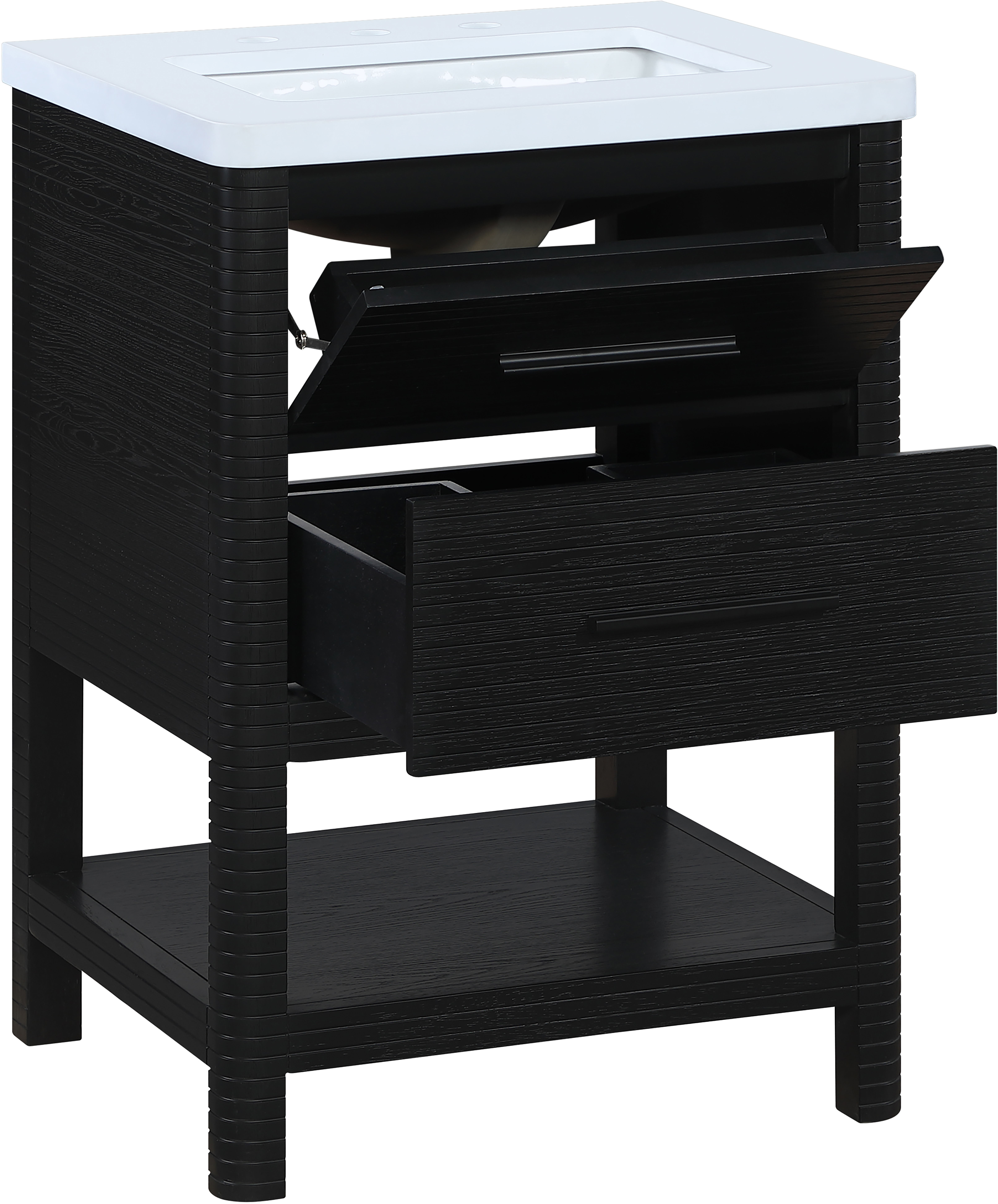 Oakwell - 24'' Bathroom Vanity - Black / White