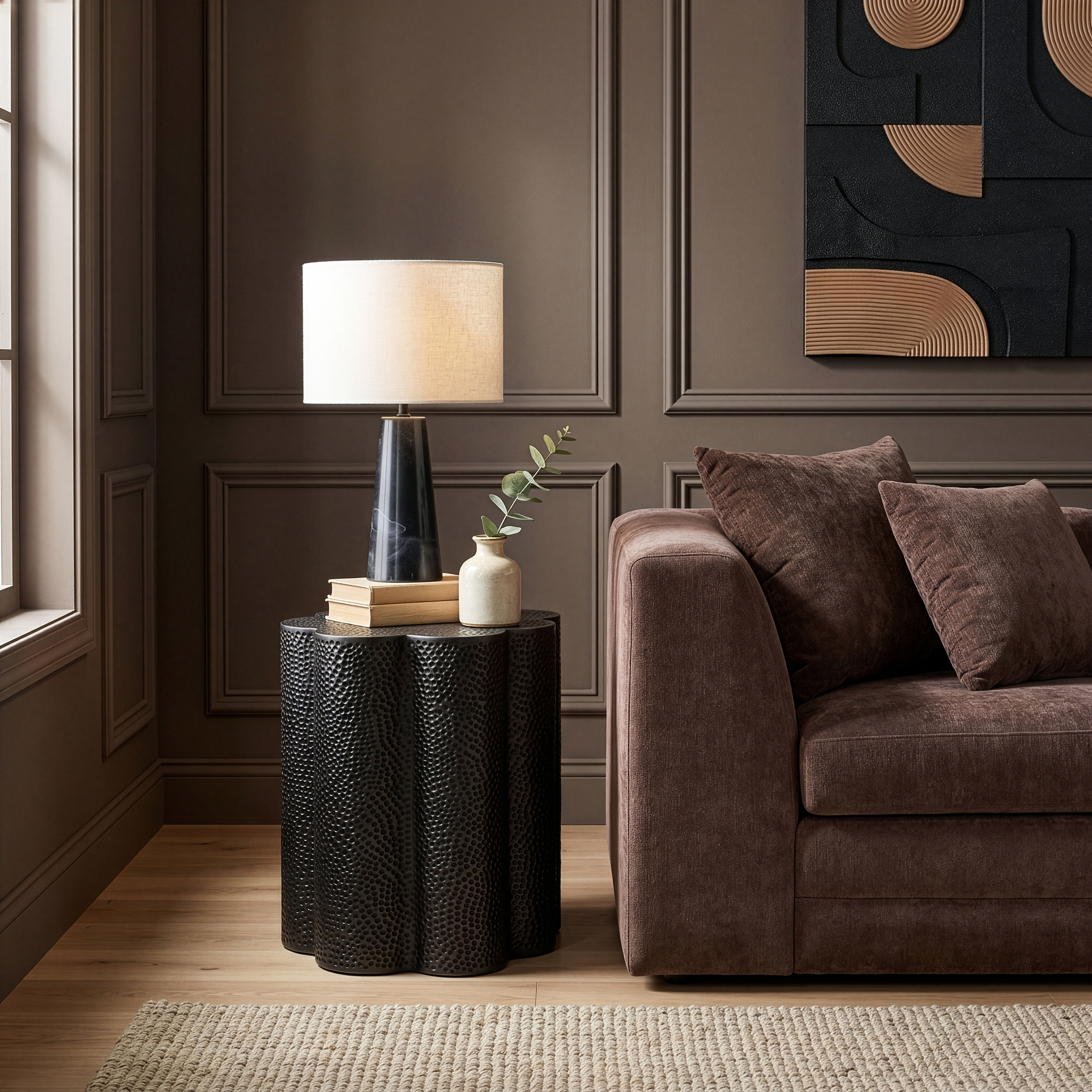 Lotus - Iron End / Side Table - Black