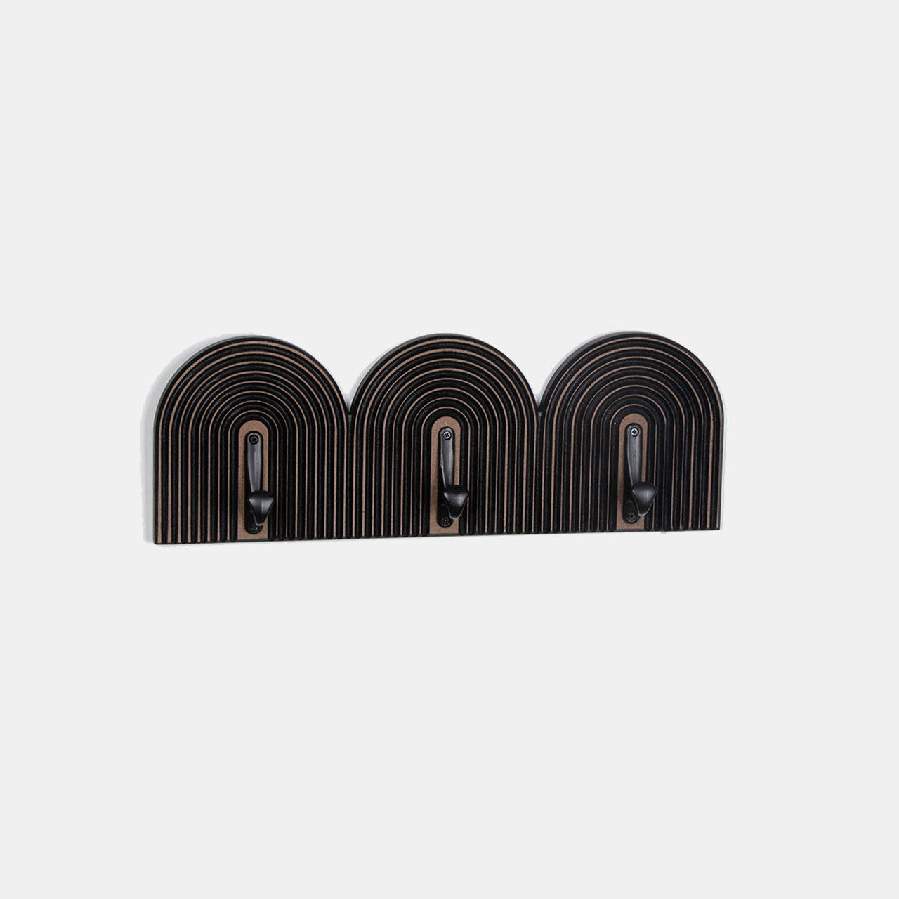 19\" 3 Arch Wall Hooks - Black