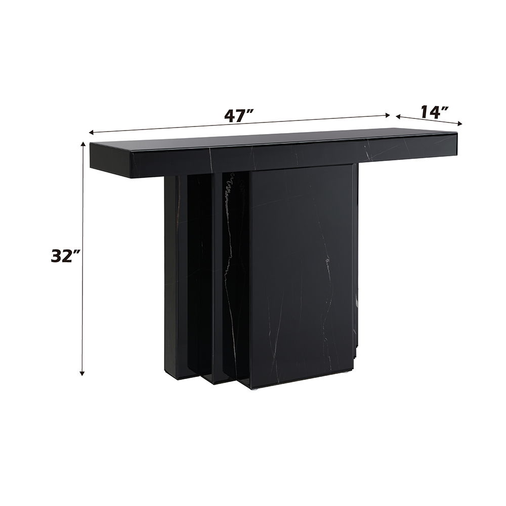 Drisana - Console Table - Black Mirrored, black, view 3
