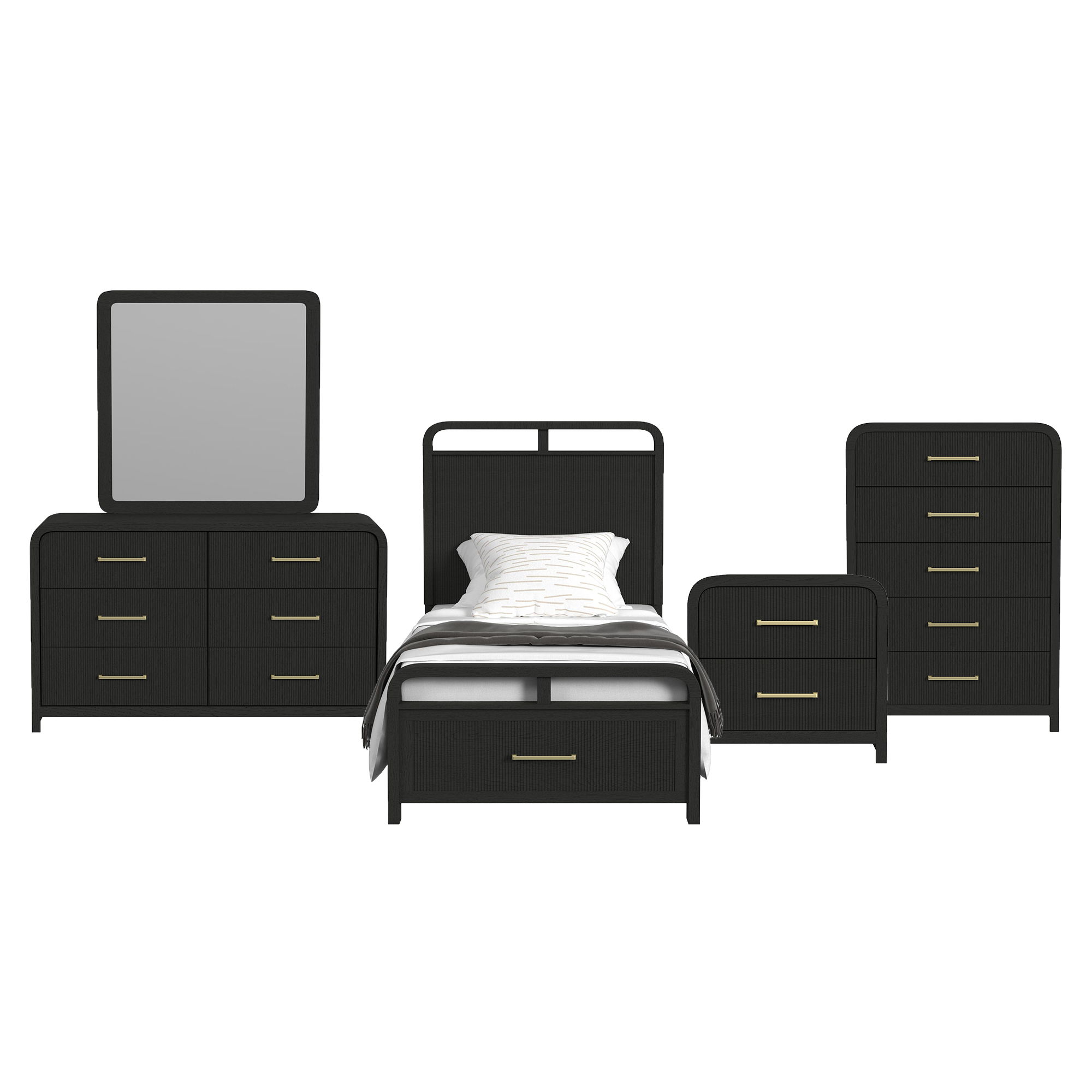 Twin · 5 Pc · Bedroom Set