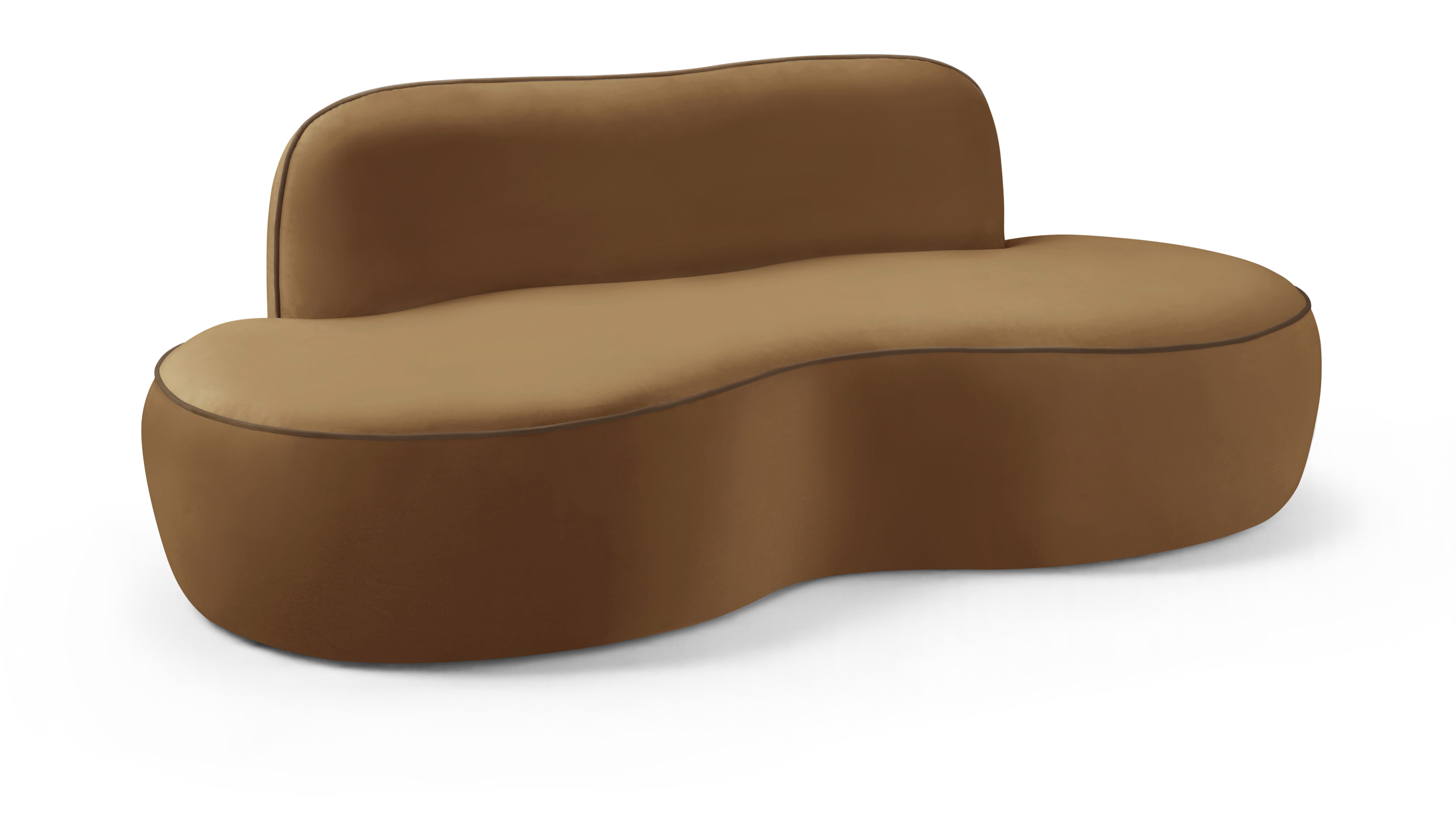 Swerve - Velvet 77" Upholstered Loveseat - Saddle