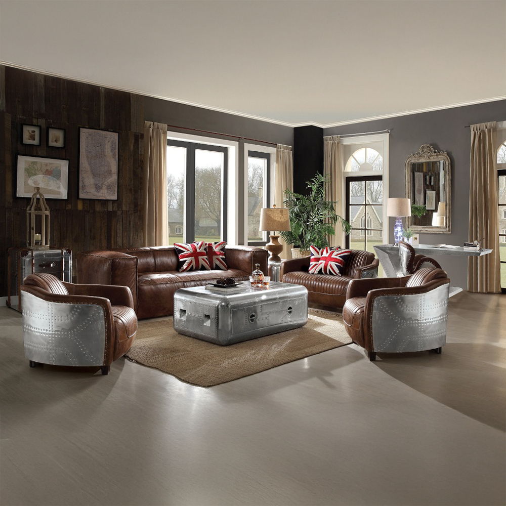 Brancaster - Sofa - Retro Brown Top Grain Leather, dark brown, view 7