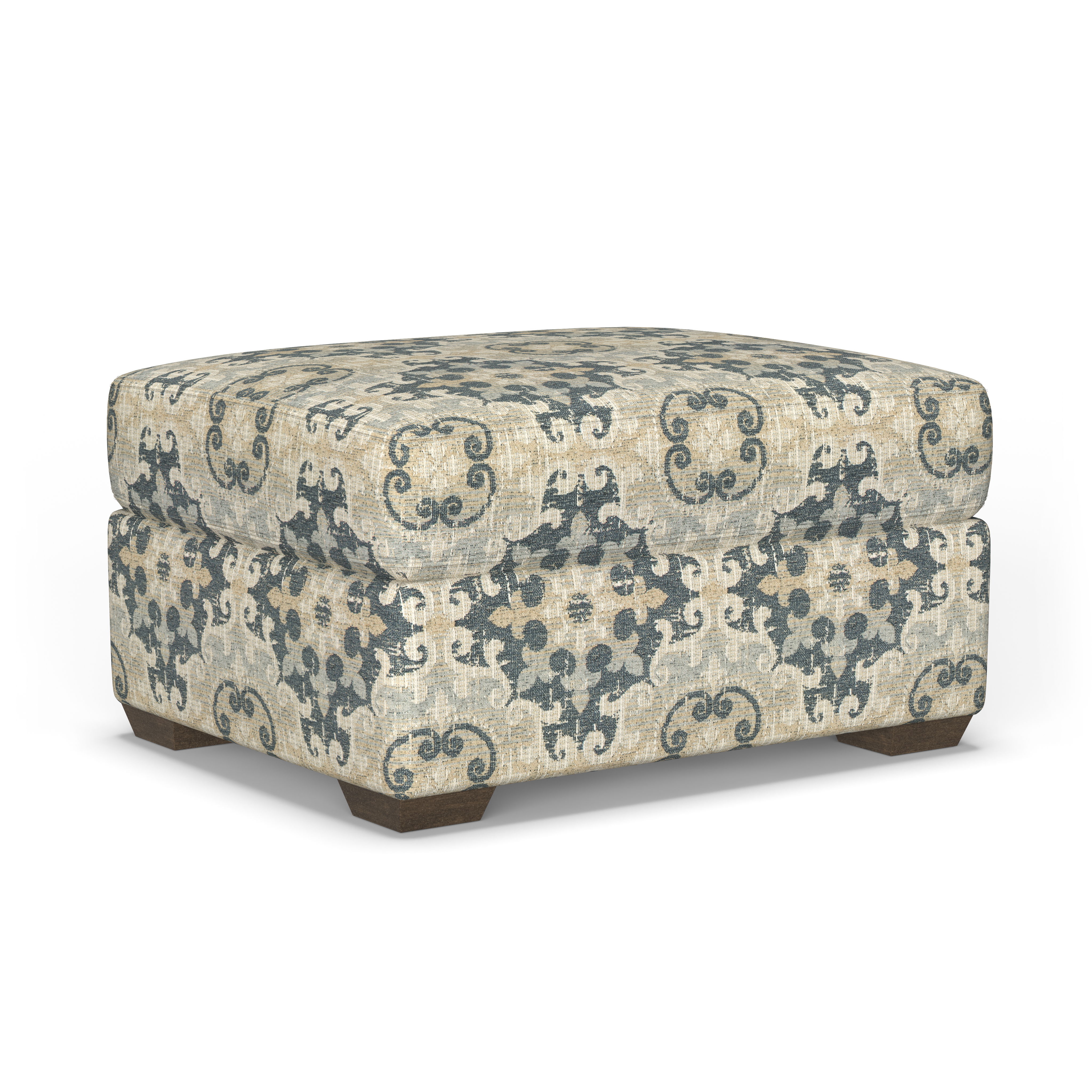 Randall - Fabric Ottoman, white, view 4