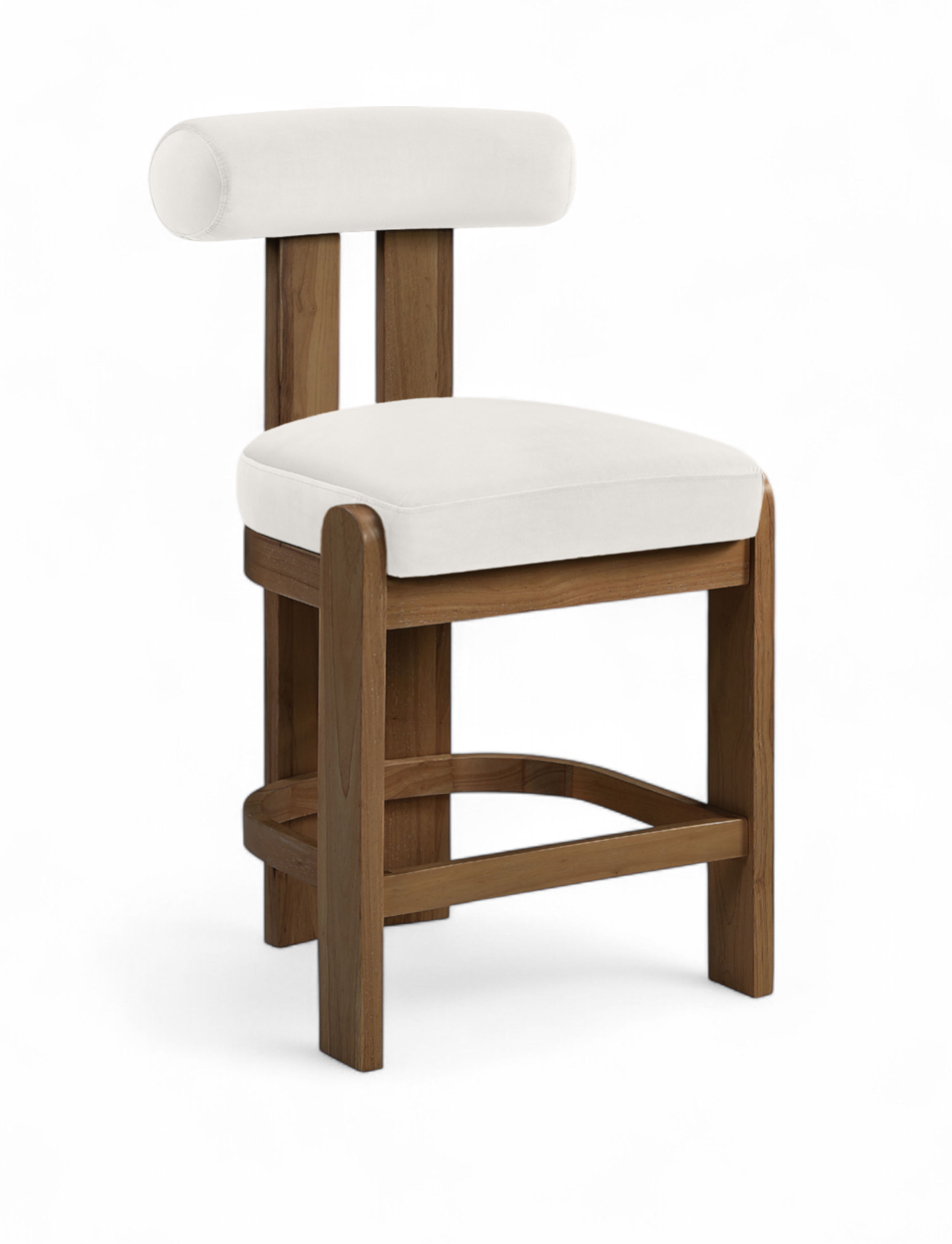 Arienzo - Velvet Upholstered Counter Stool (Set of 2) - Cream
