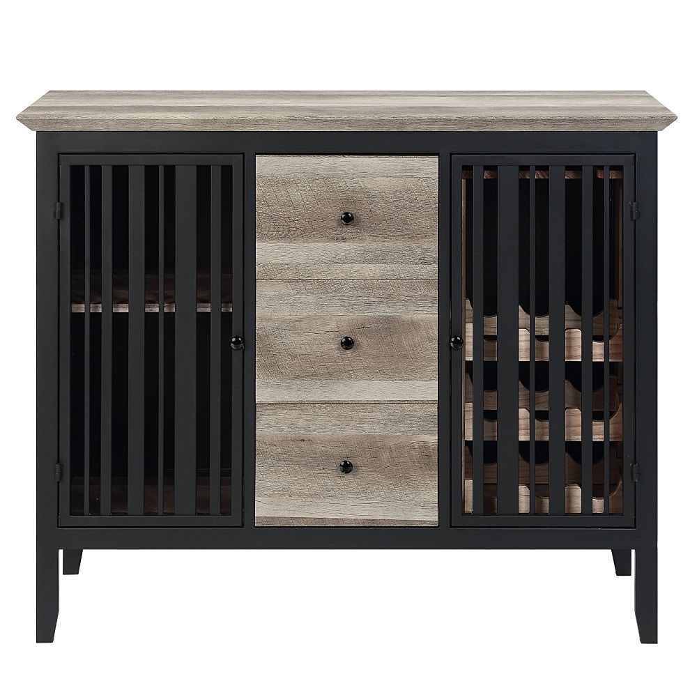 Zudora - Server - Antique Oak & Sandy Black, black