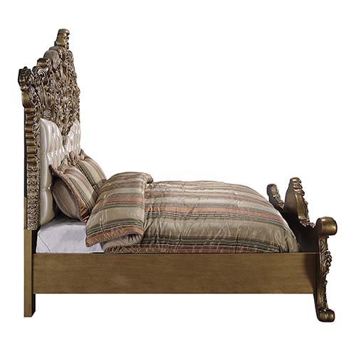Constantine - Eastern King Bed - Synthetic Leather , Light Gold, Brown & Gold, beige, view 7
