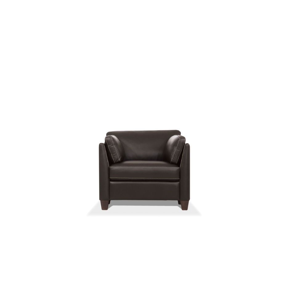 Matias - Chair - Chocolate Leather, dark brown, view 2