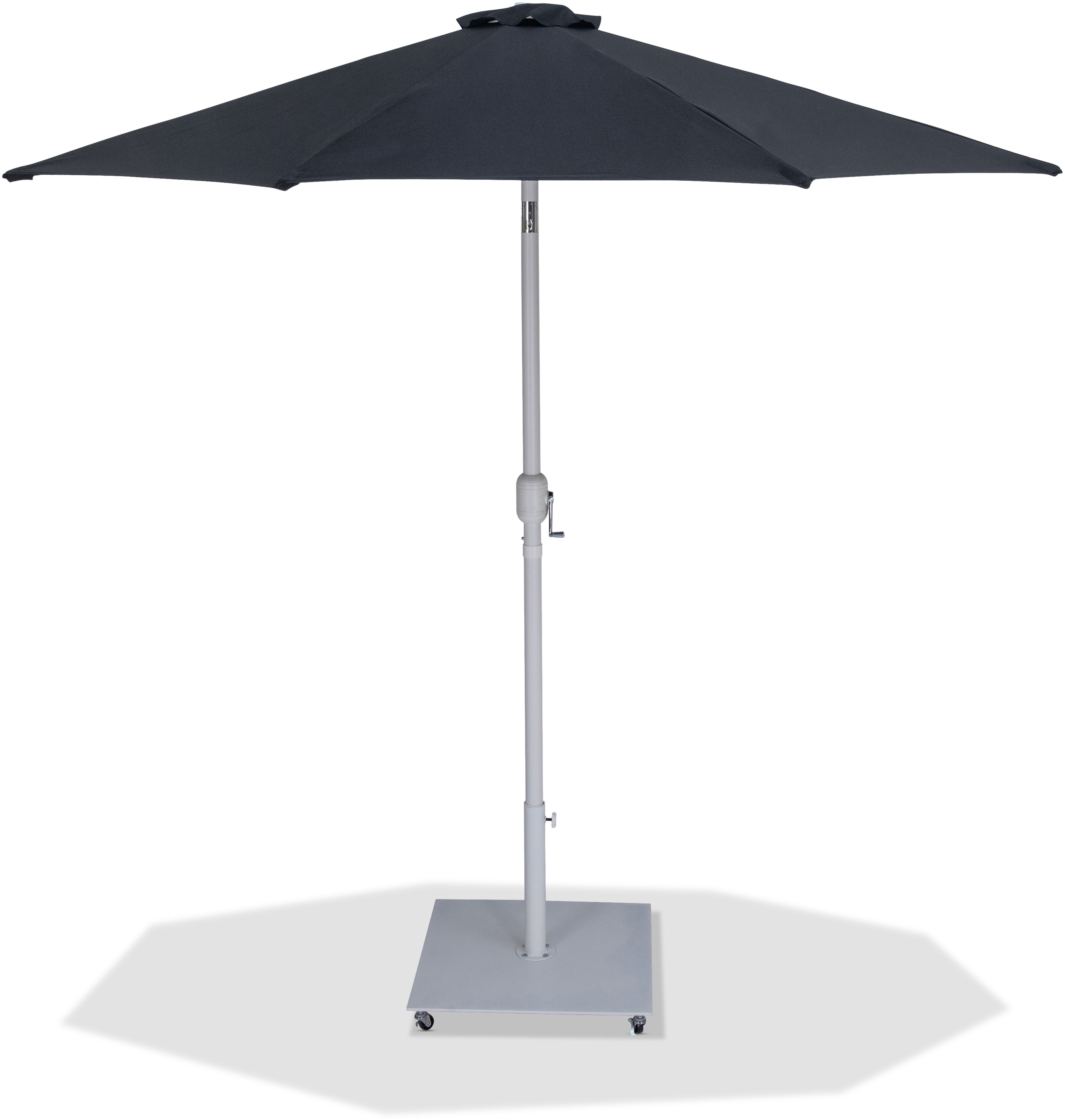 Fiji - Aluminum Patio Umbrella With Square White Base - Black