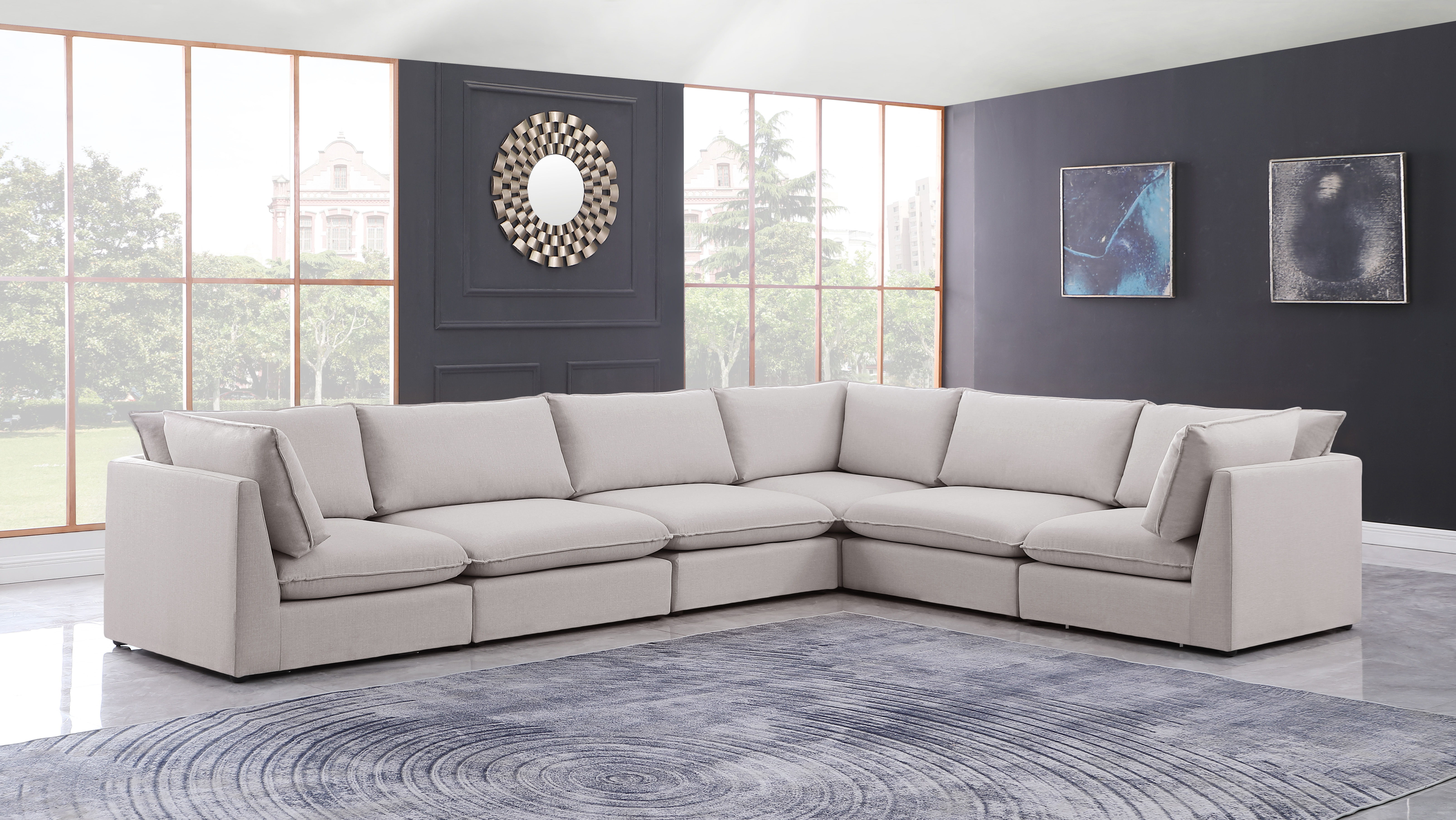 Mackenzie - 6 Piece Modular Corner Sectional - Beige