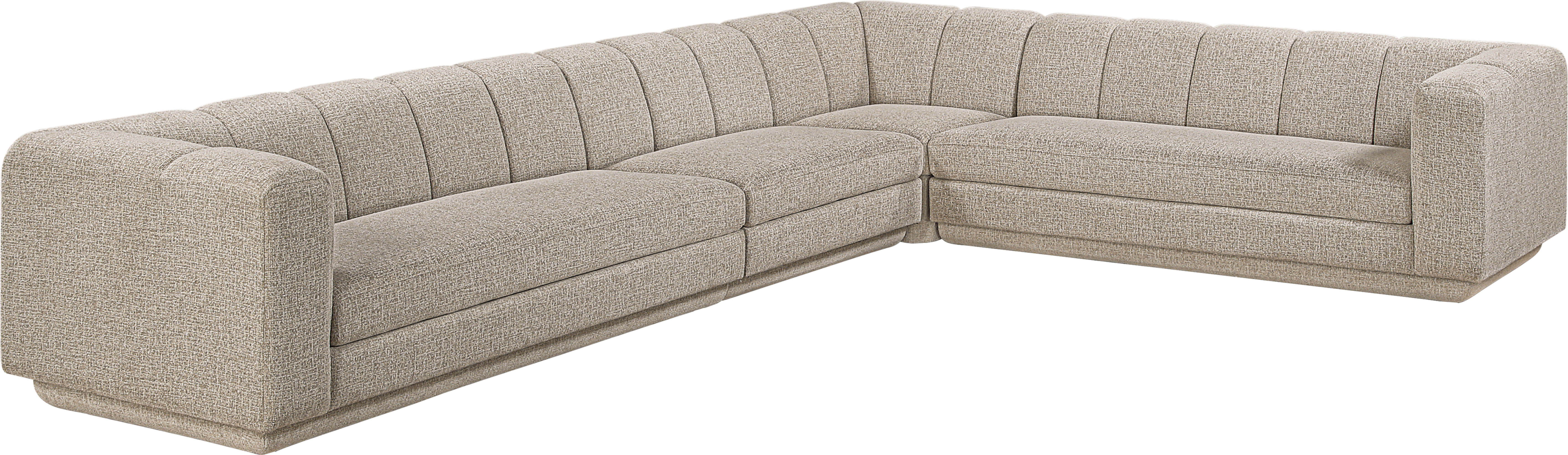 Modari - Fabric Upholstered 4 Piece Modular Sectional - Beige