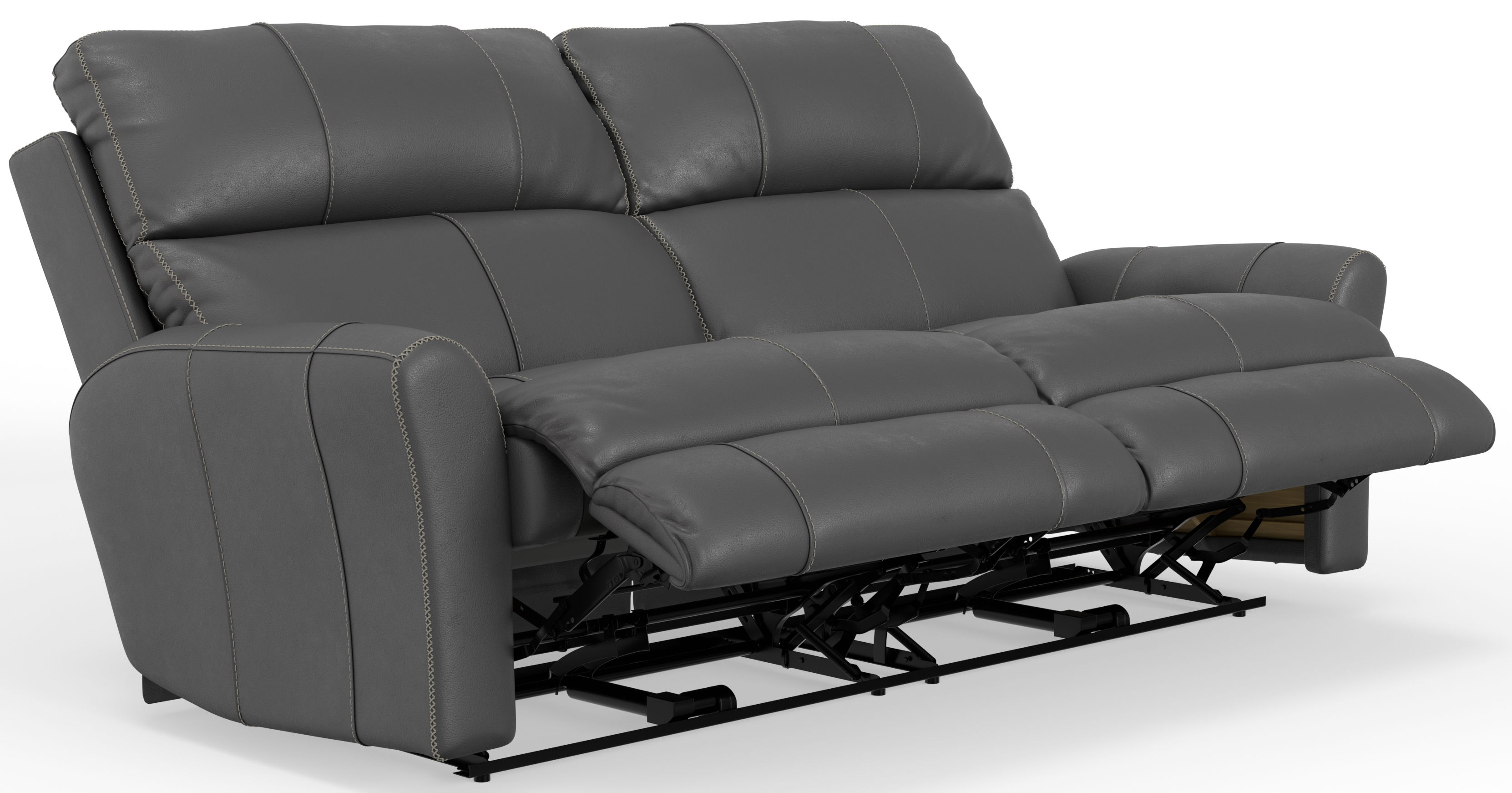Fredda - Italian Leather Match Power Zero Gravity Reclining Sofa With Power Adjustable Headrest - Anthracite