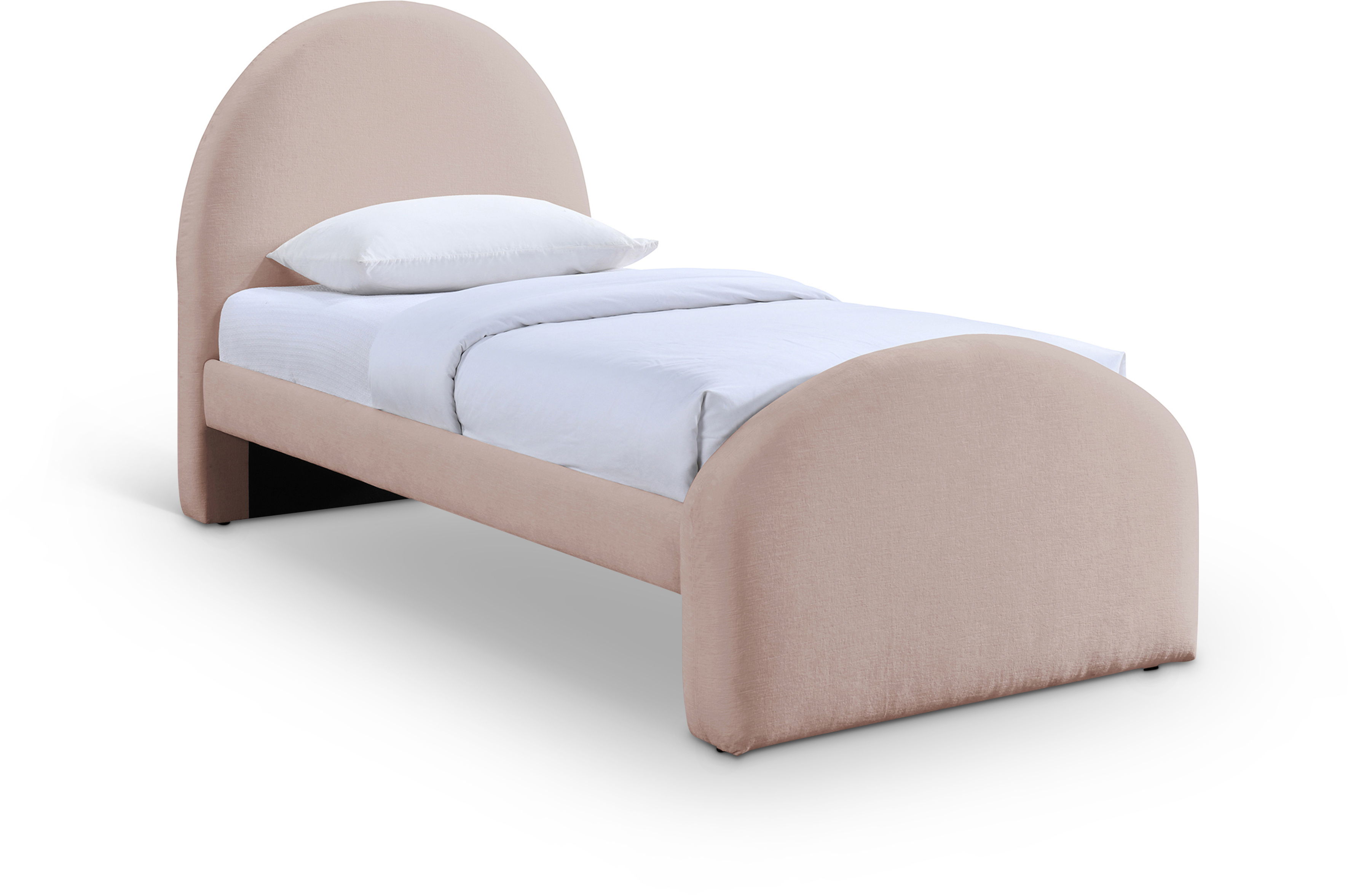 Andaz - Chenille Fabric Upholstered Twin Bed - Pink