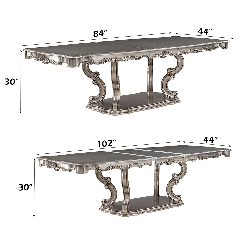 Ariadne - Dining Table With Pedestal - Antique Platinum, silver, view 6