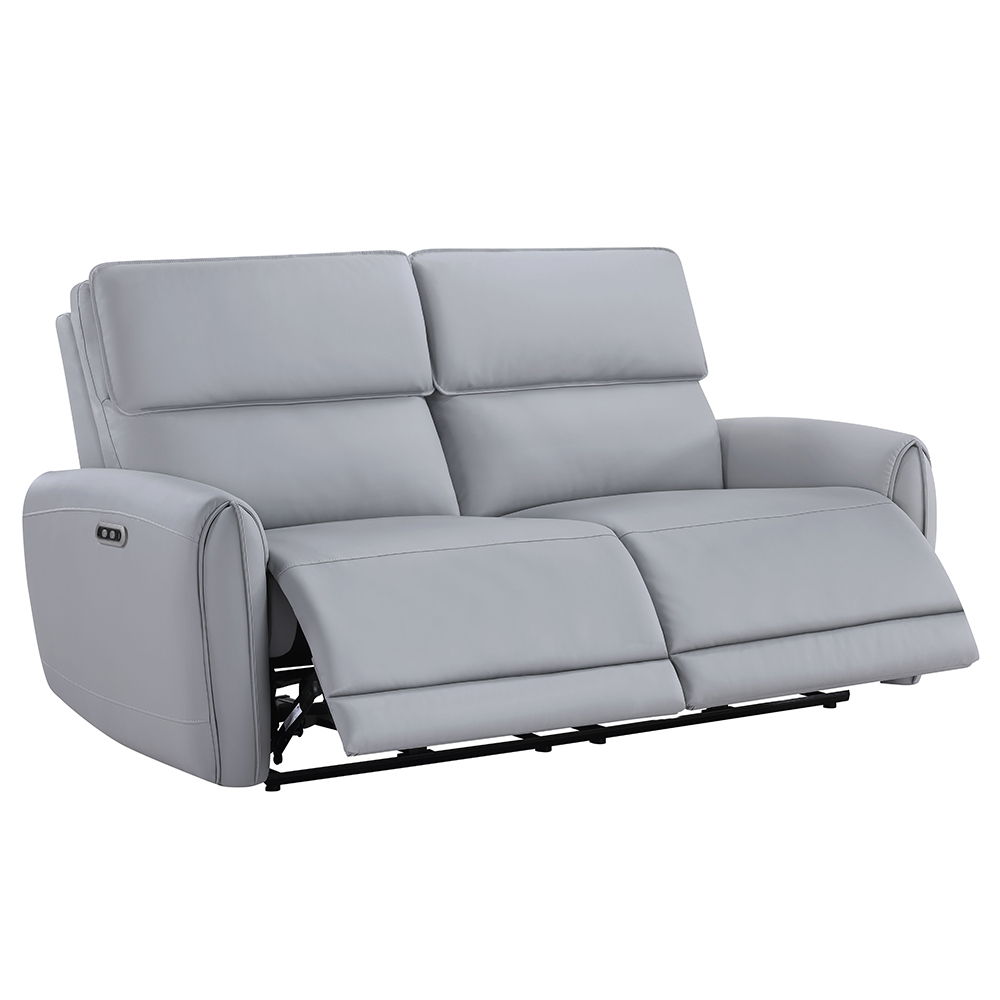 Jeromie - Power Motion Sofa With USB Port - Gray Synthetic Leather, light gray, view 2
