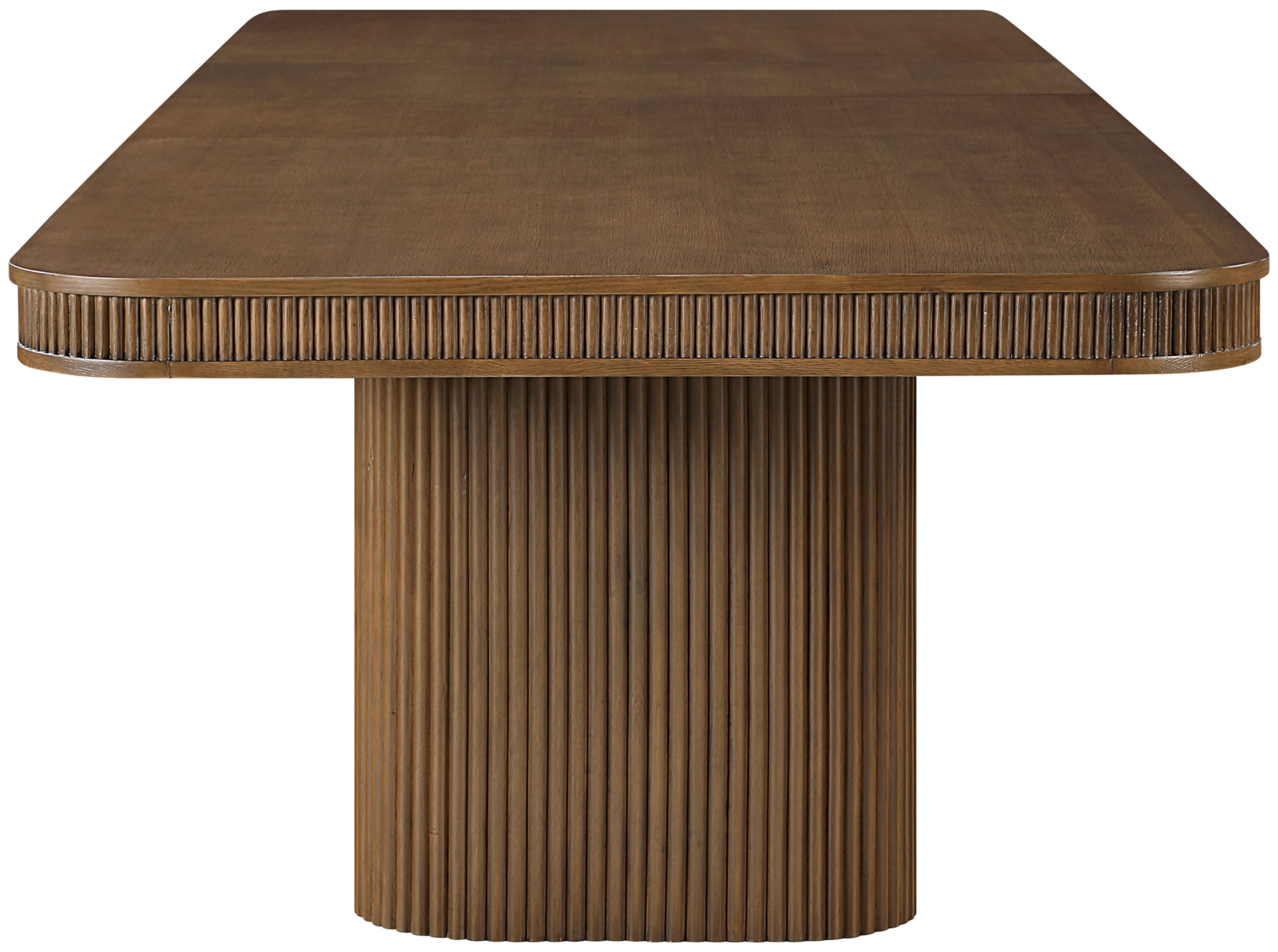Mohari - Solid Wood And Oak Veneer 112" / 160" Dining Table - Brown