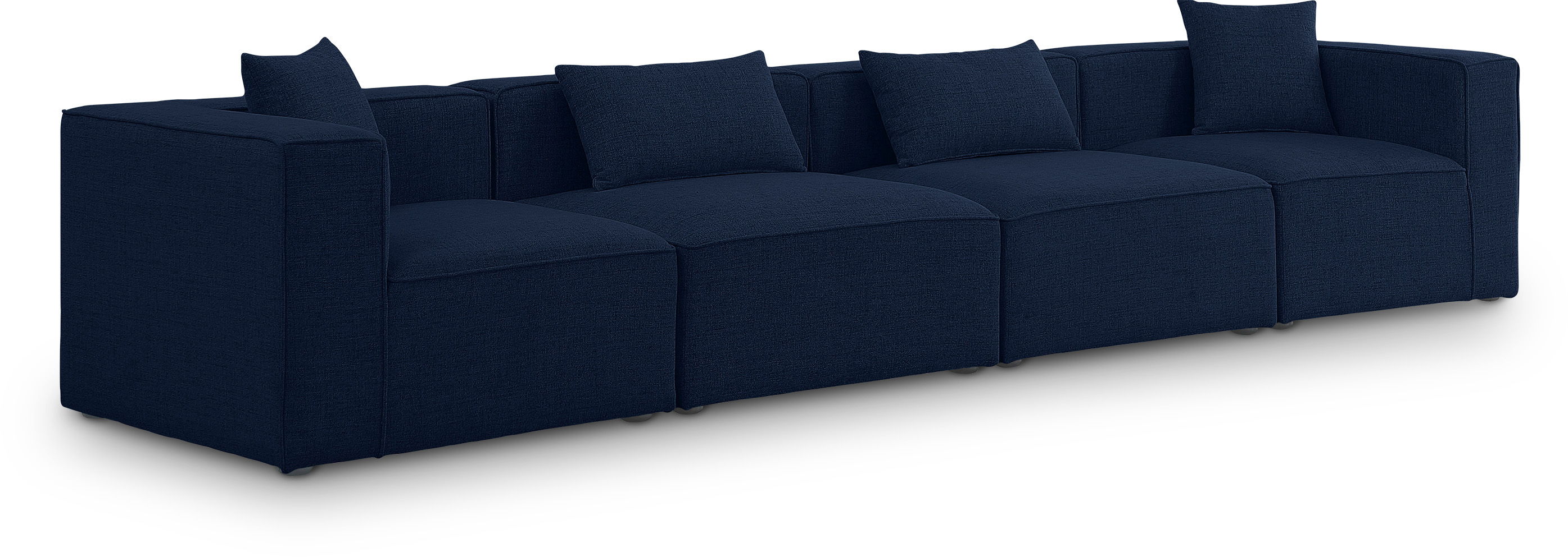 Cube - Linen Modular 4 Seat Sofa - Navy