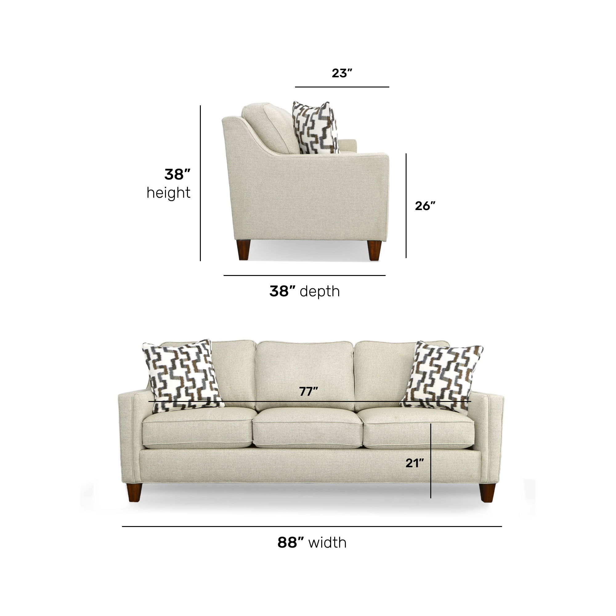 Finley - Fabric Sofa, beige, view 8