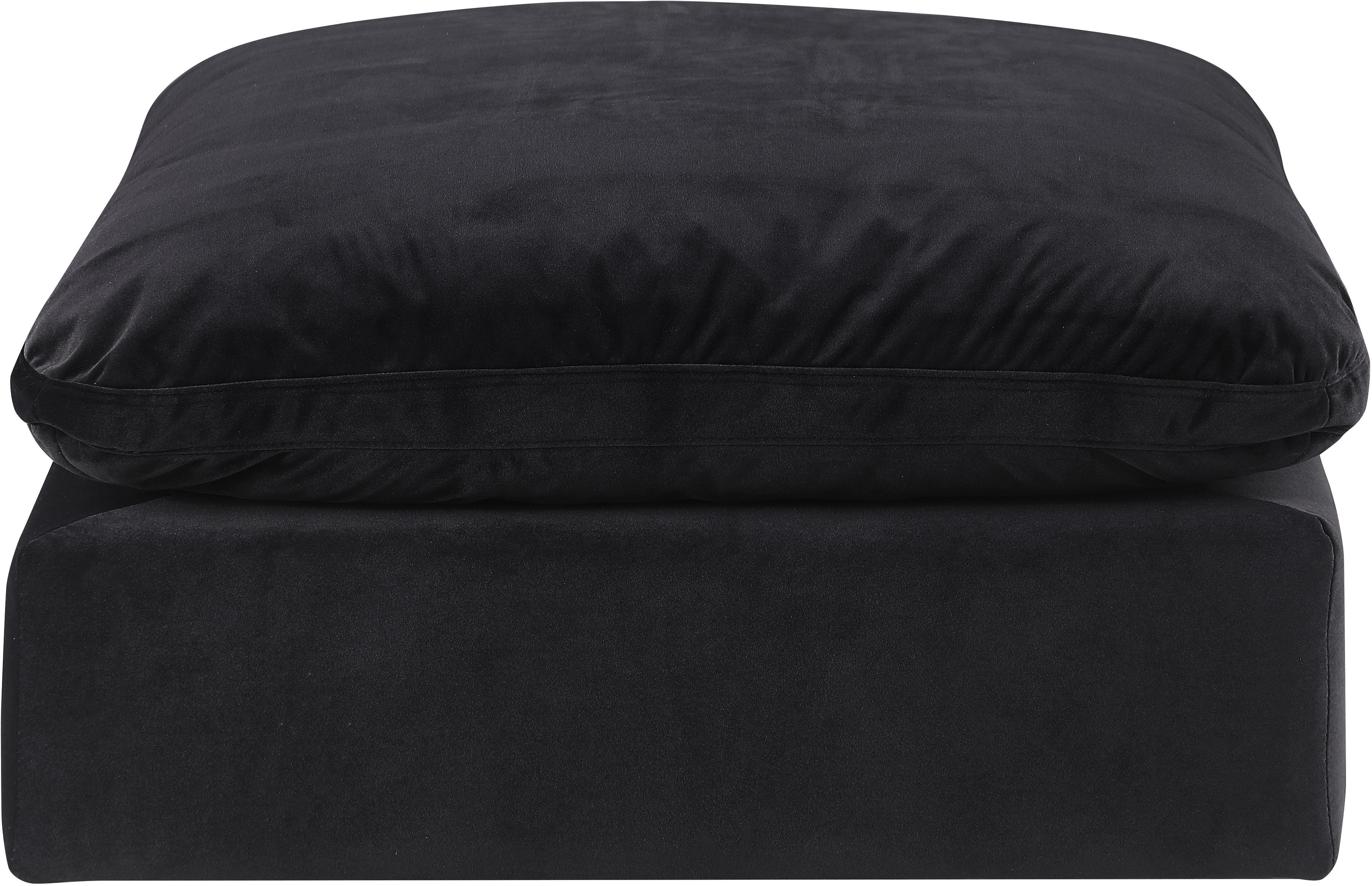 Comfy - Velvet Ottoman - Black
