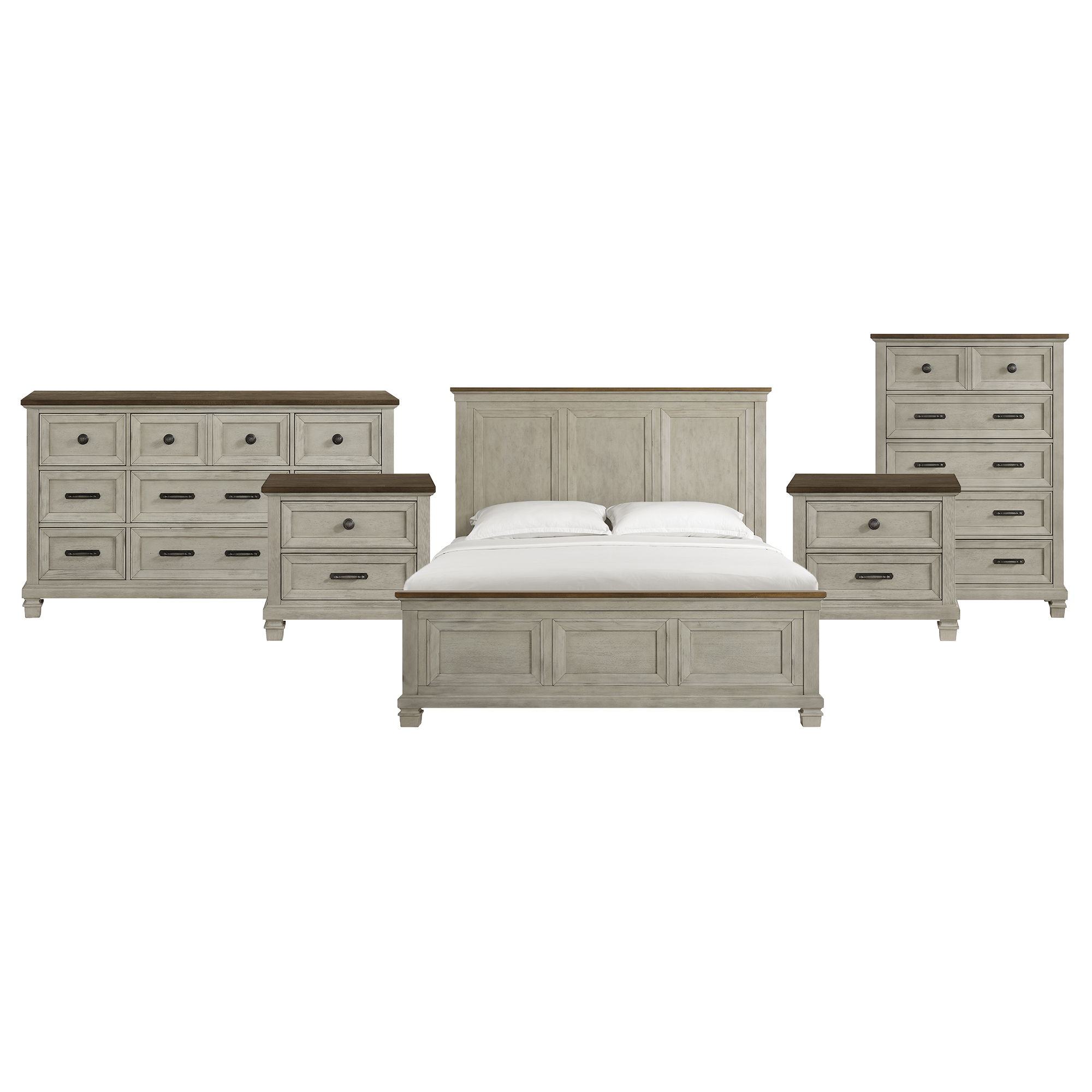 King · 5 Pc · Bedroom Set With 2 Nightstands, Dresser & Chest