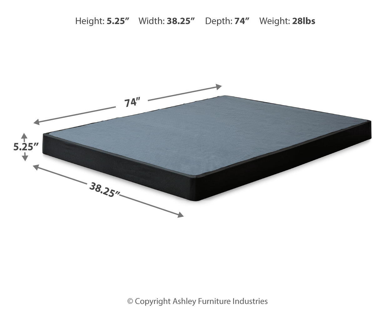 Ashley Furniture Low Profile - Twin Foundation - Black - Image 5