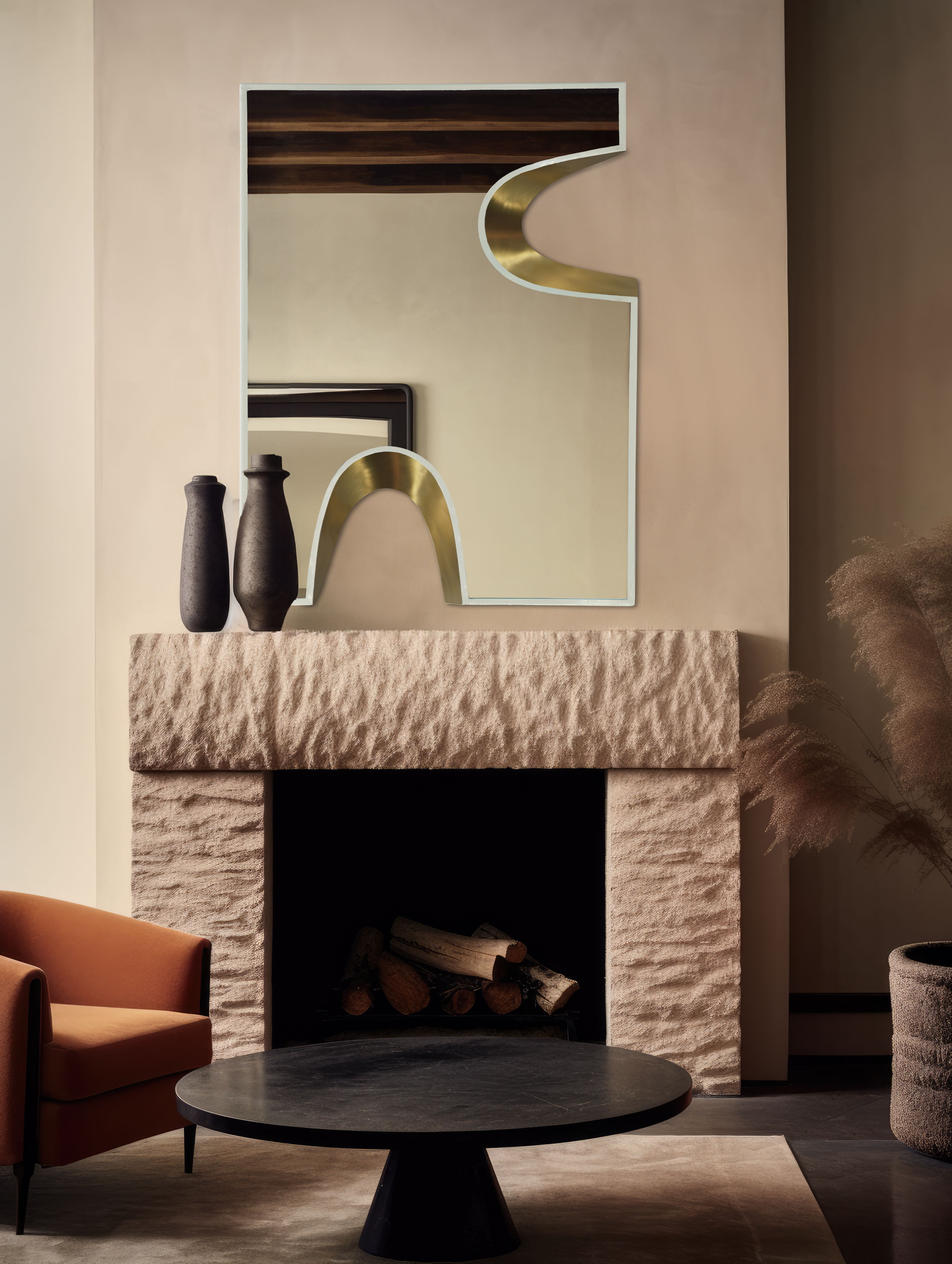 Soleil - 36" Mirror - Cream / Gold