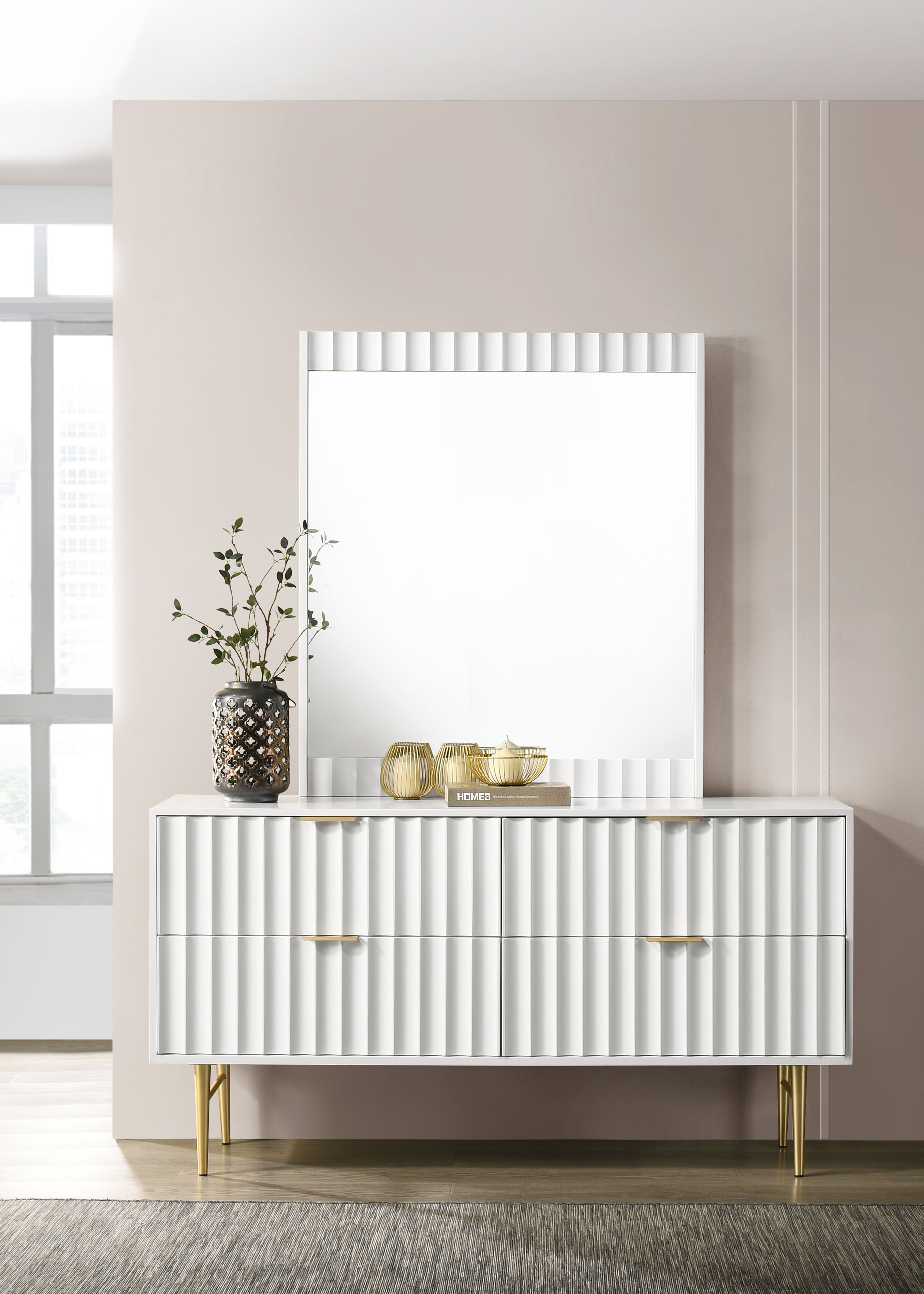 Modernist - Dresser - White & Gold