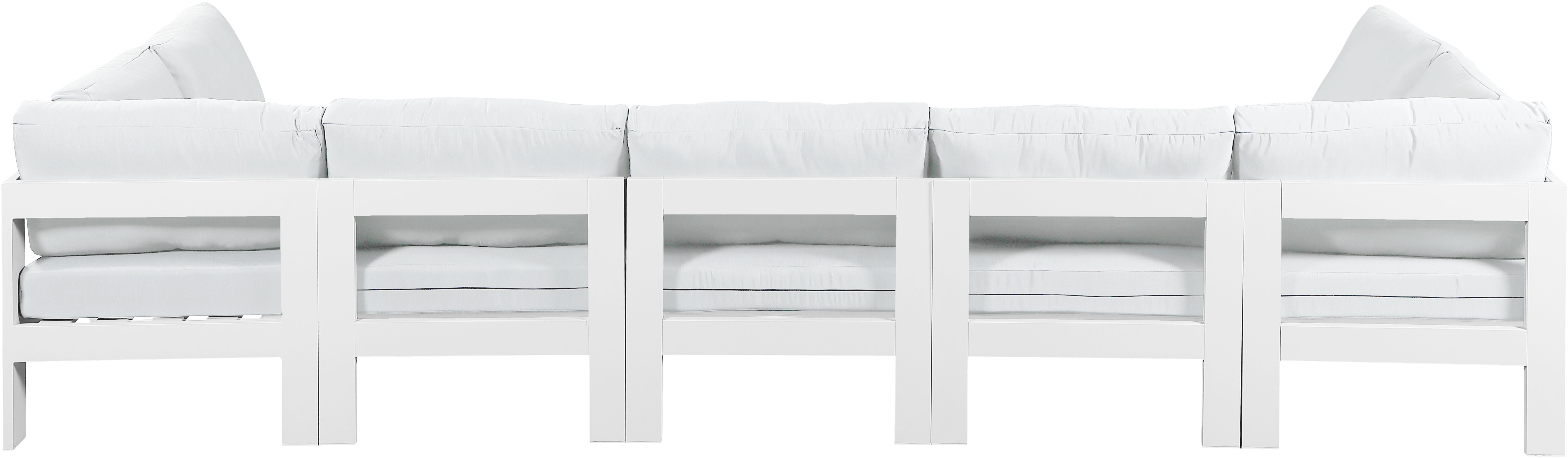 Nizuc - Outdoor Patio 7 Piece Modular Sectional With White Frame - White