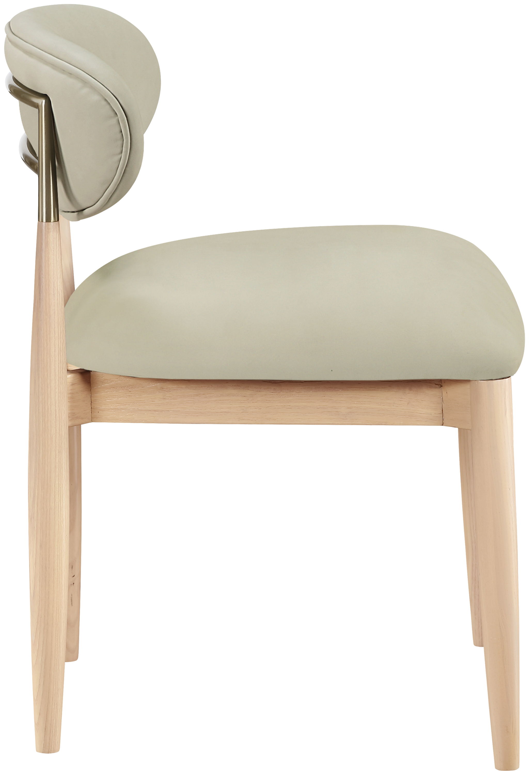 Riccio - Vegan Leather Upholstered Dining Side Chair (Set of 2) - Taupe