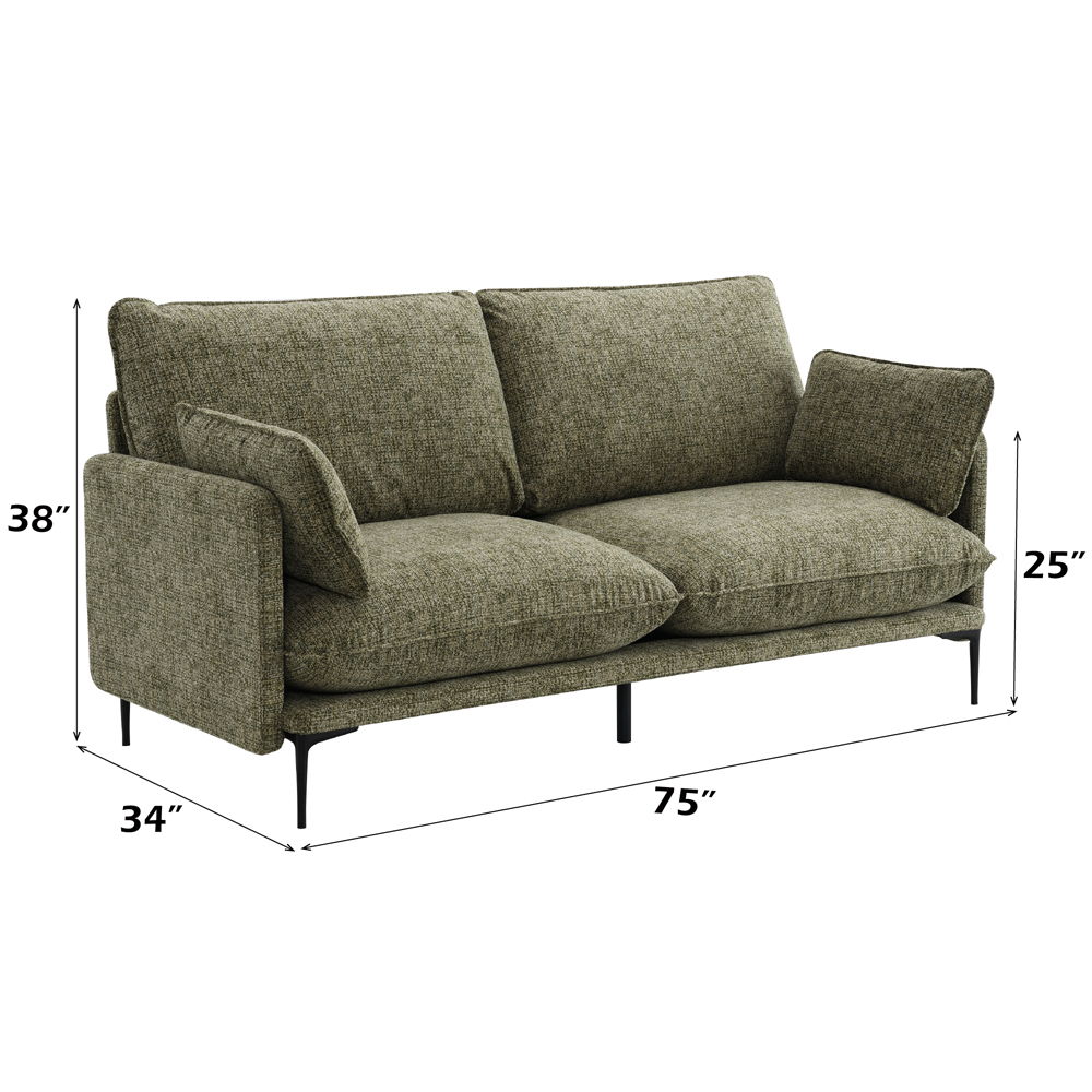 Dalton - Sofa With 2 Pillows - Green, green, view 6