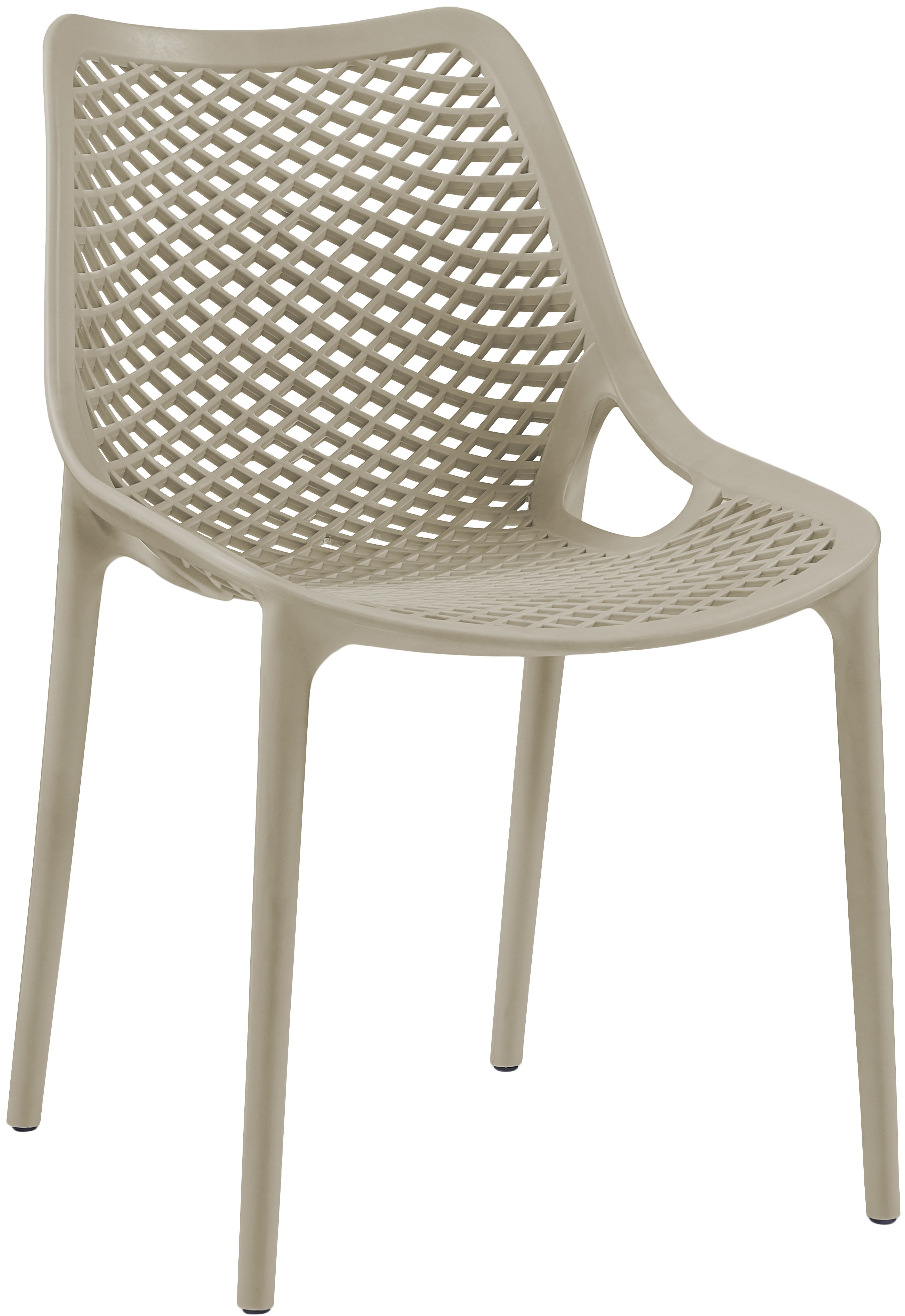 Mykonos - Outdoor Patio Dining Chair (Set of 4) - Taupe - Plastic