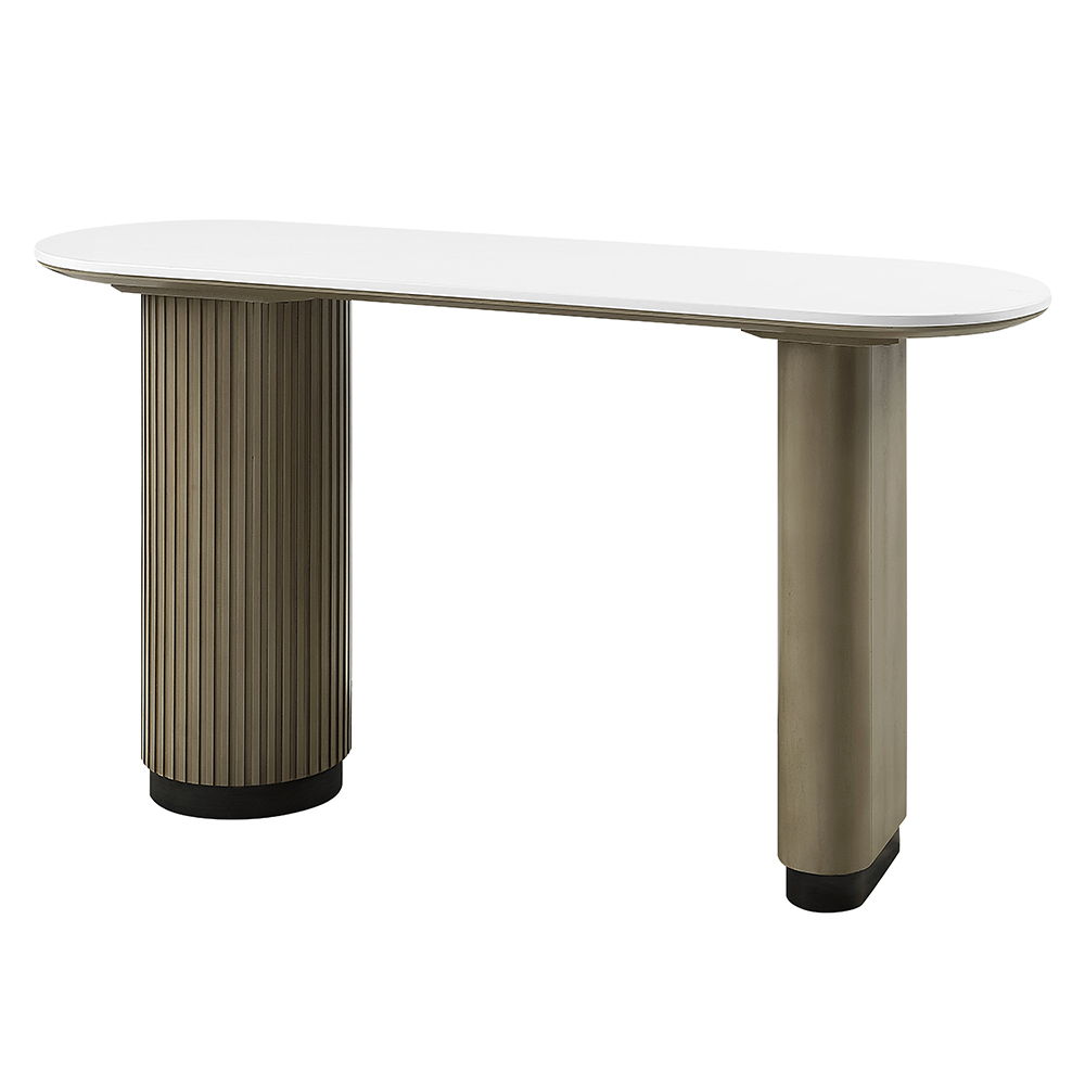 Clayten - Sofa Table - Engineered Top & Light Oak, gray, view 2