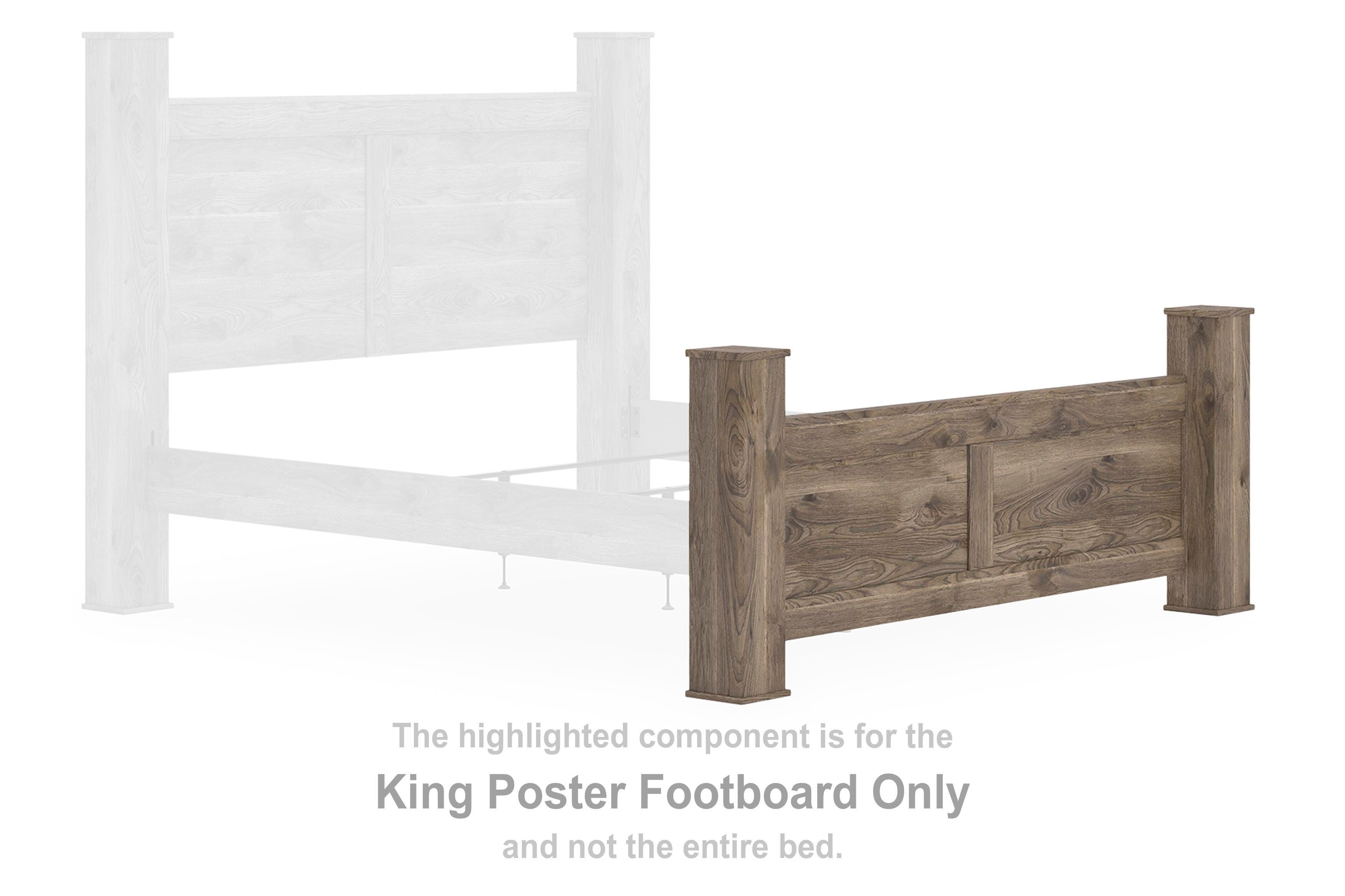 Rusticott – King Poster Footboard – Brown