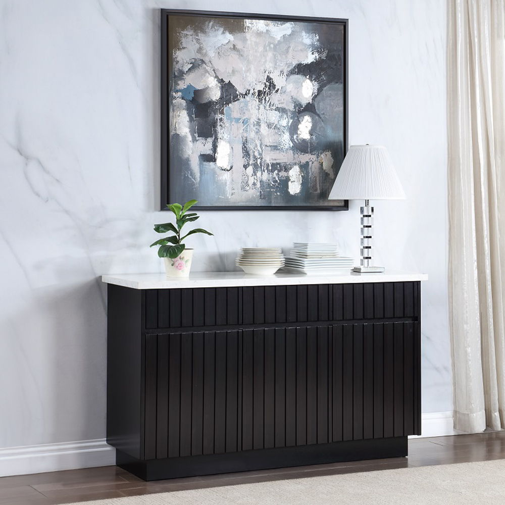 Jaramillo - Server - Engineering Marble Top & Black, black, view 5